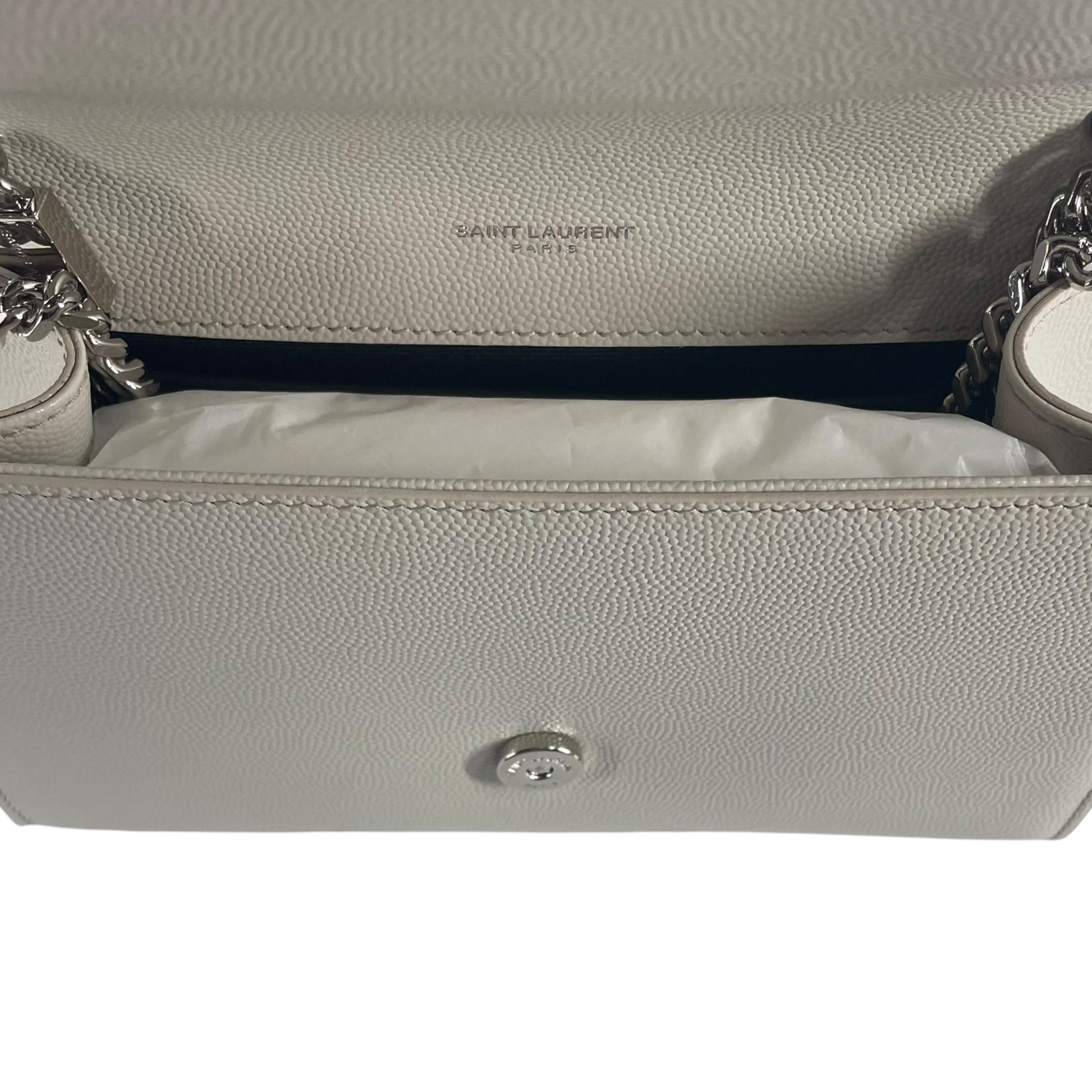 YVES SAINT LAURENT/Cross Body Bag/Leather/GRY/SILVER YSL LOGO view 4