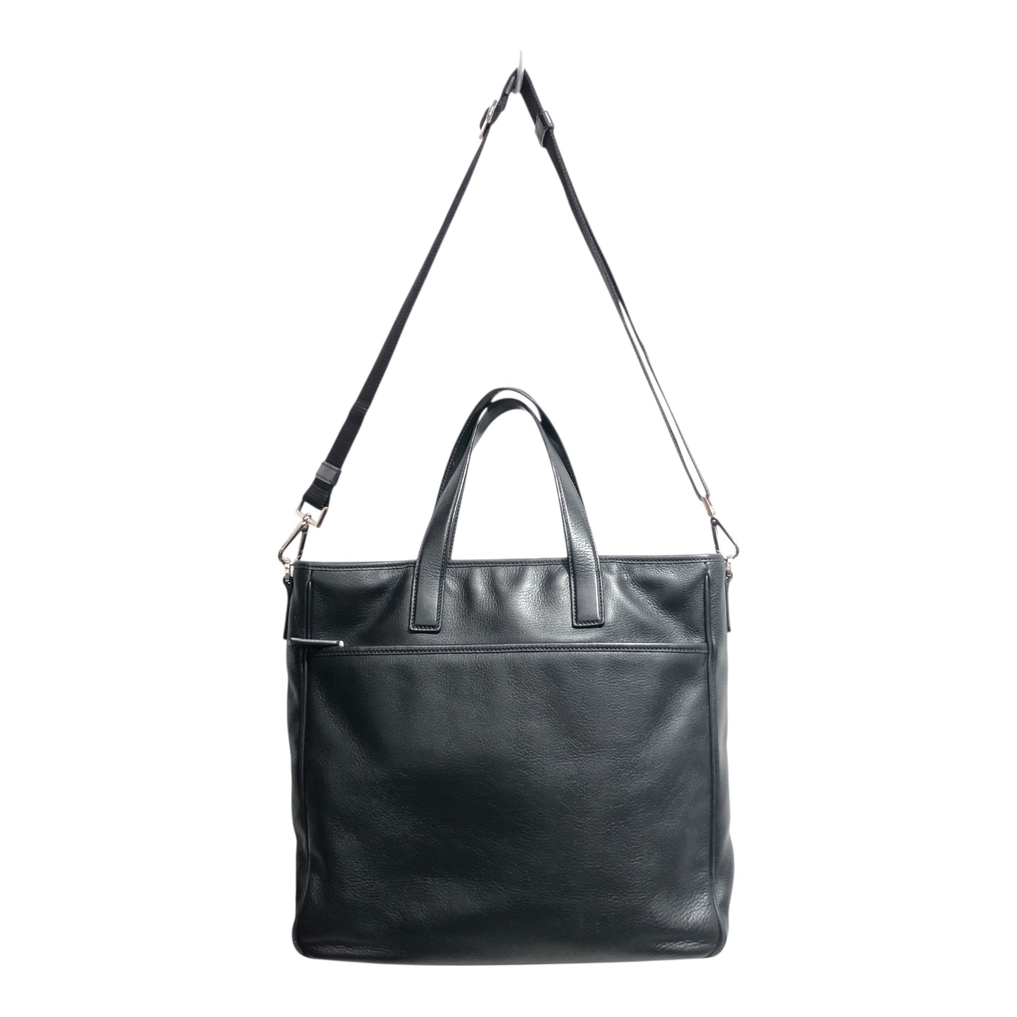 PRADA/Cross Body Bag/Leather/BLK/CONVERTIBLE FRONT POCKET view 1