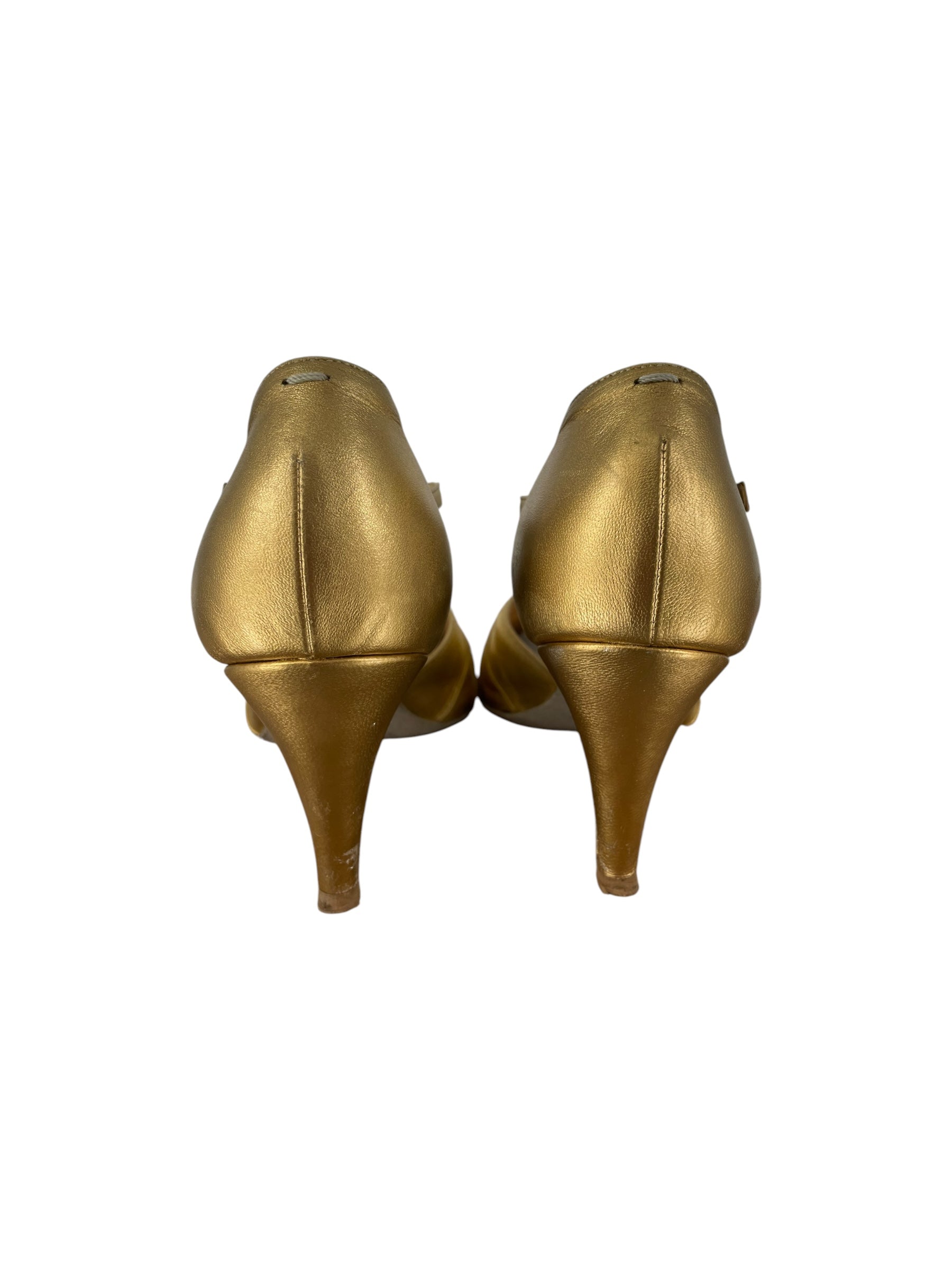 Maison Margiela/Heels/EU 41/Leather/GLD/DANCING SHOE SALOME view 3