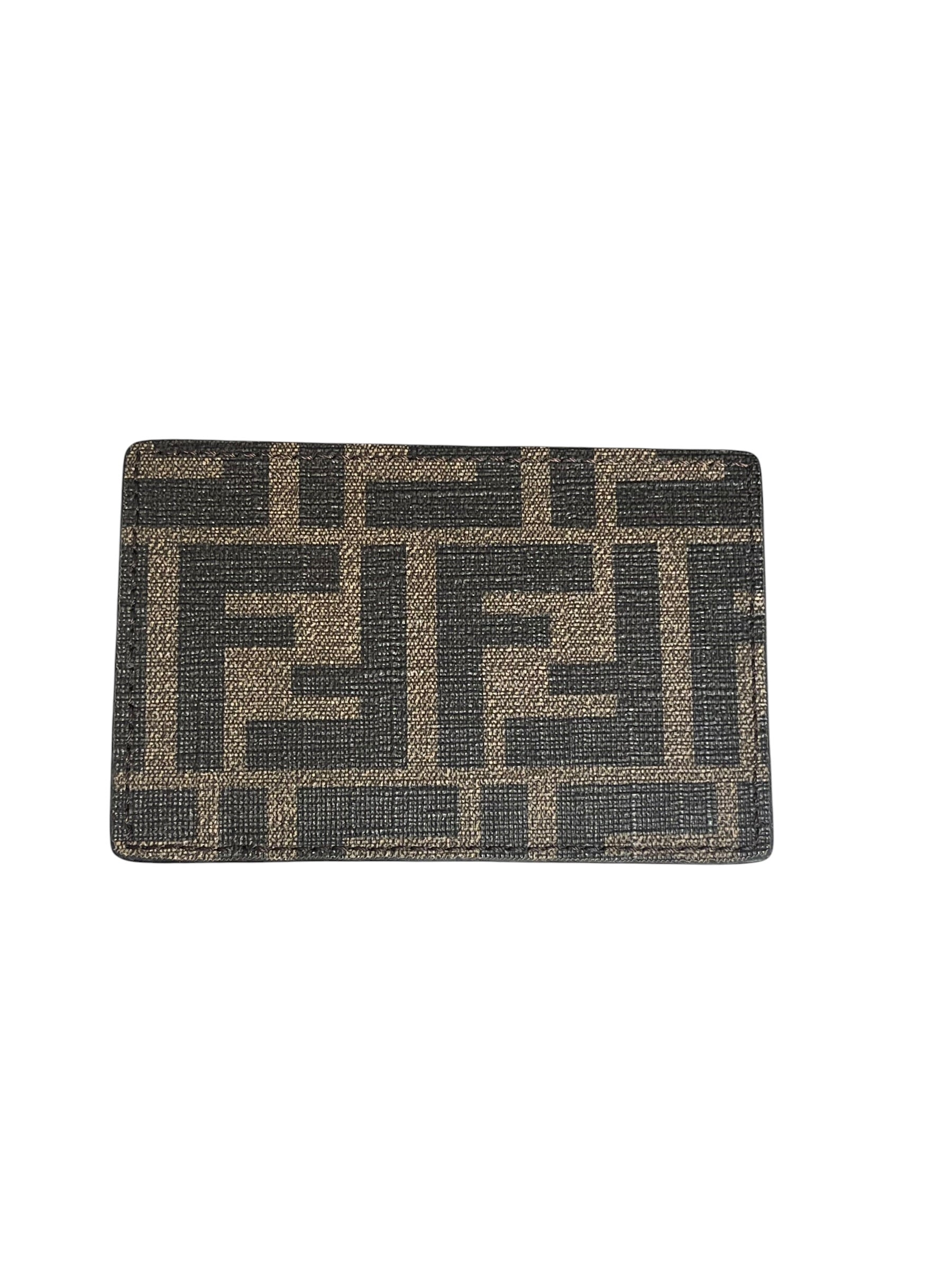 FENDI/Wallet/Monogram/Leather/BRW/ff logo 1 slot view 5
