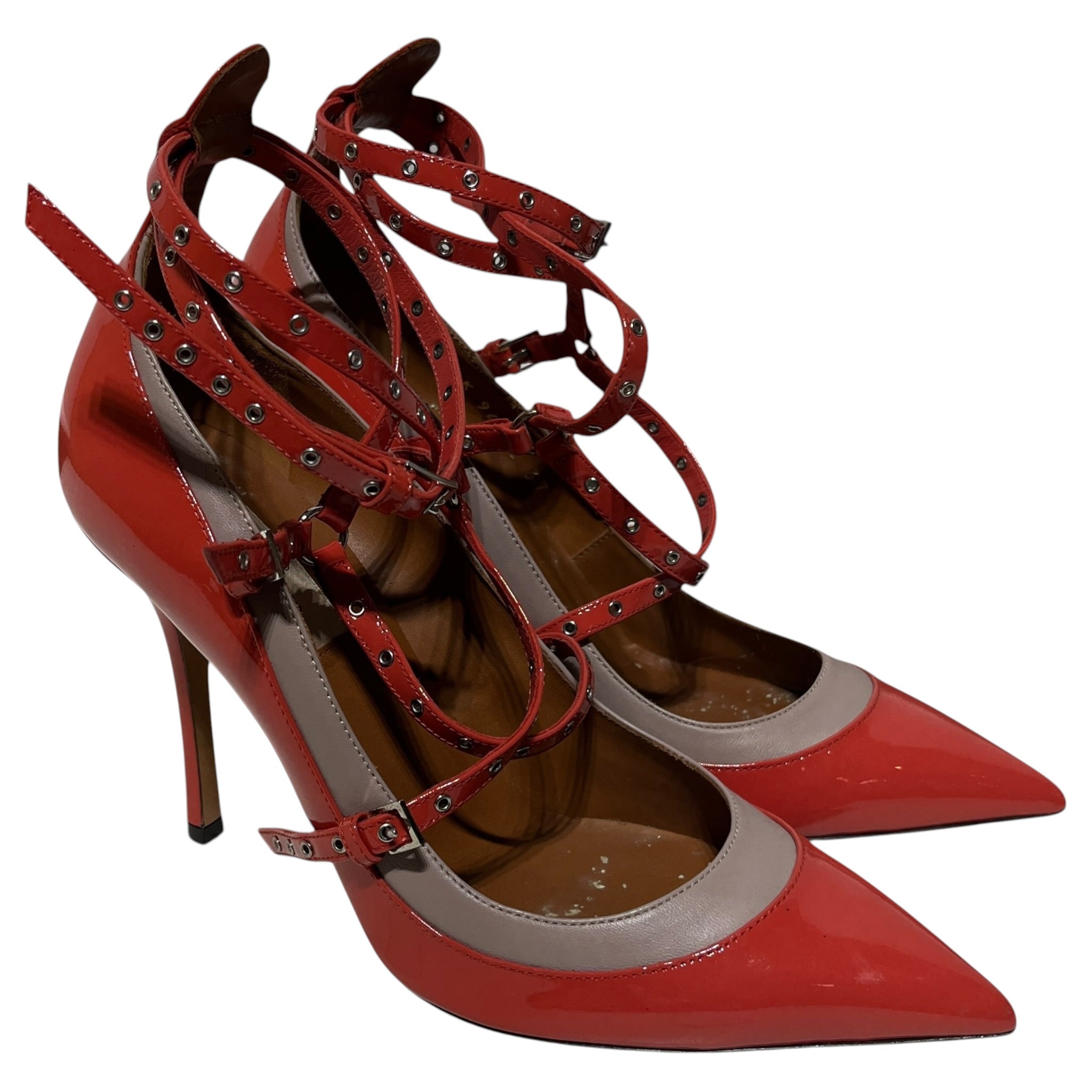 VALENTINO/Heels/US 7/Leather/ORN/Strappy Eyelet Heels view 1