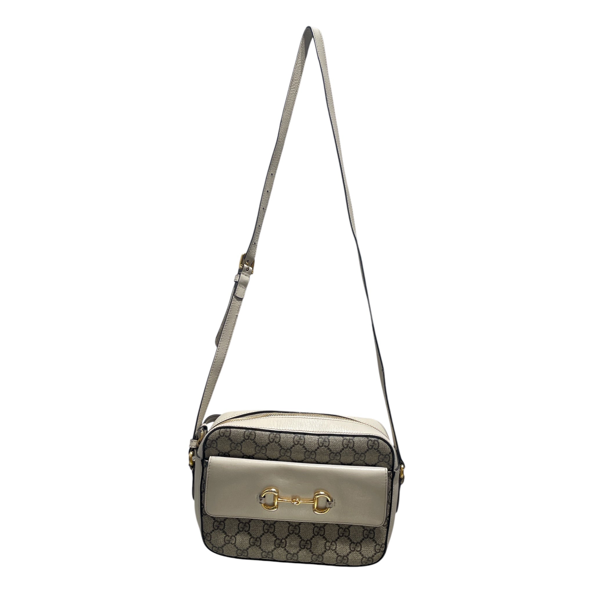 GUCCI/Cross Body Bag/All Over Print/Leather/WHT/monogram horsebit 1955 view 1