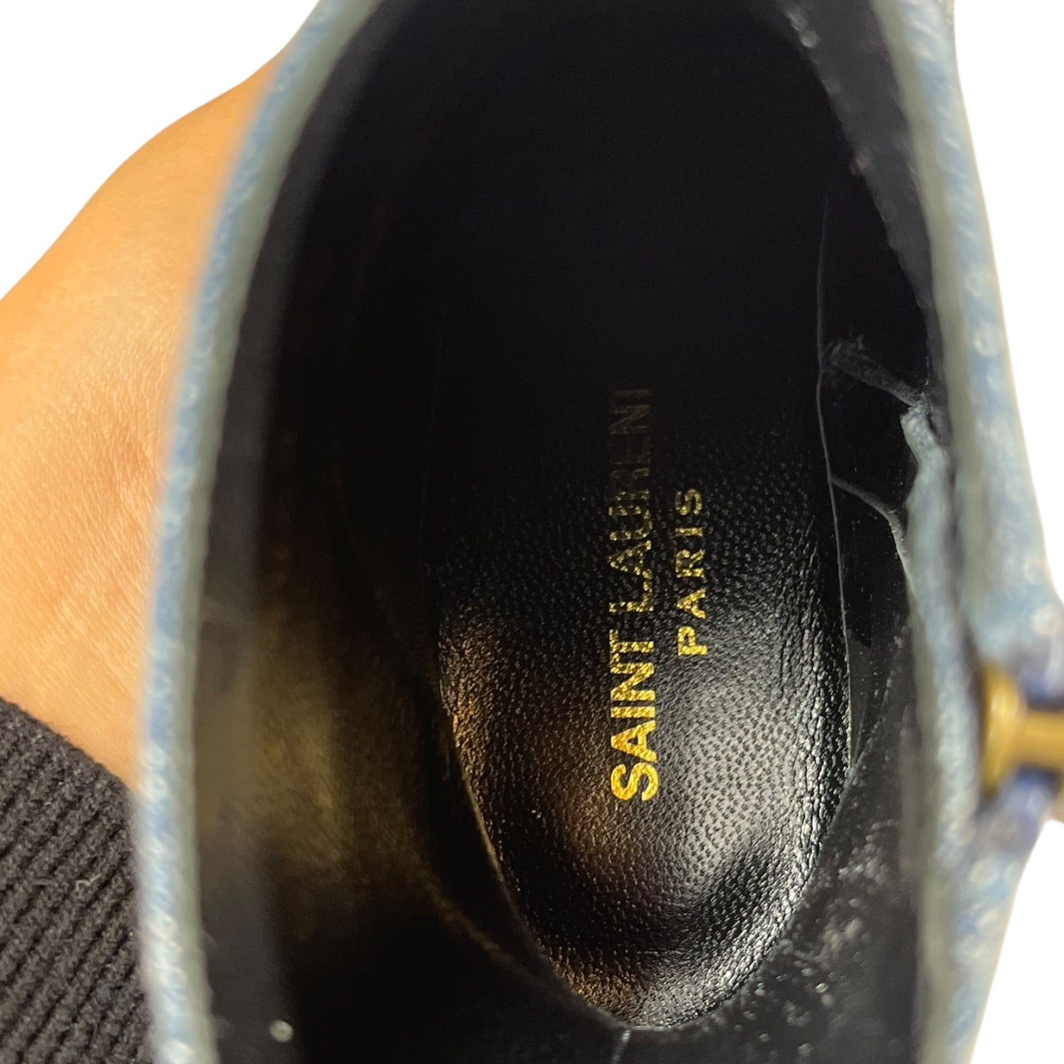SAINT LAURENT/Booties/EU 36/Denim/IDG/TWO-TONE DENIM BOOTS view 3