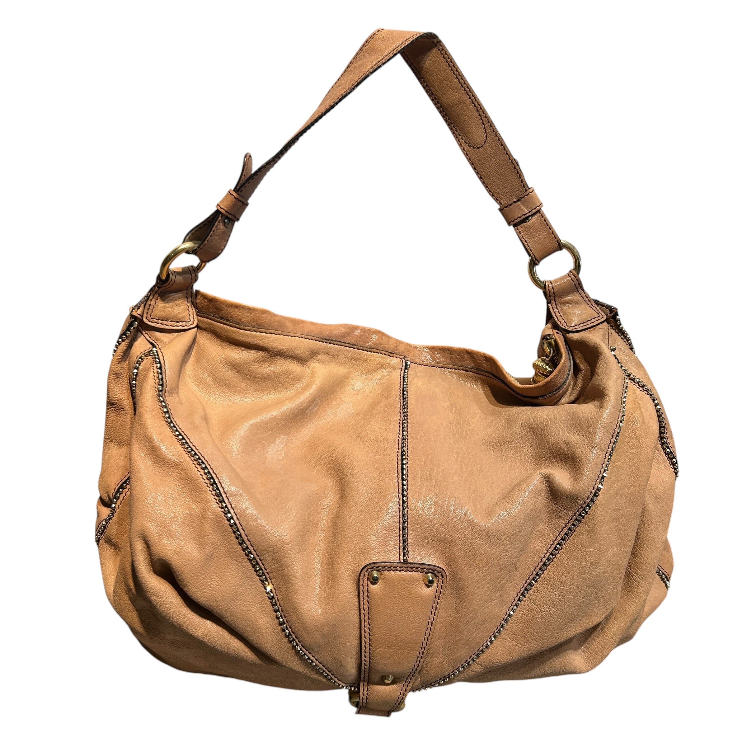 roberto cavalli/Tote Bag/Leather/CML/Hobo, Gold Beads/Synch btm view 2
