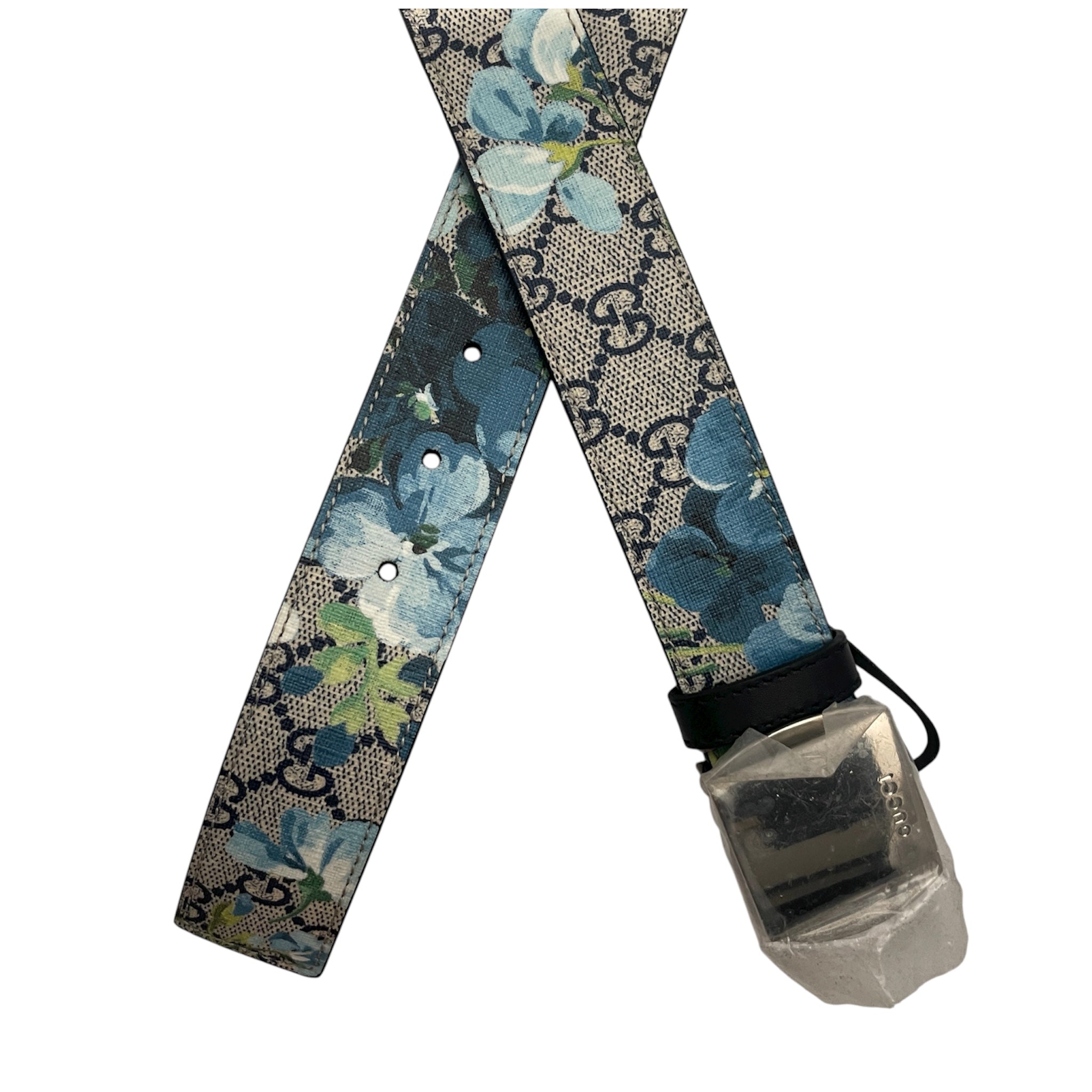 GUCCI/Belt/Floral Pattern/Leather/BLU/BLOOM FLORAL BELT view 2