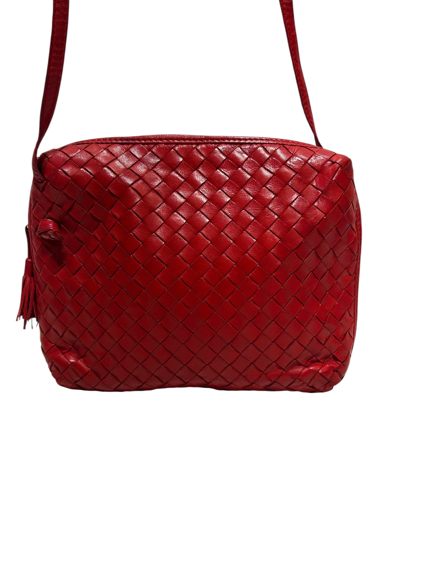 BOTTEGA VENETA/Bag/Leather/RED/WOVEN RED CROSSBODY view 2