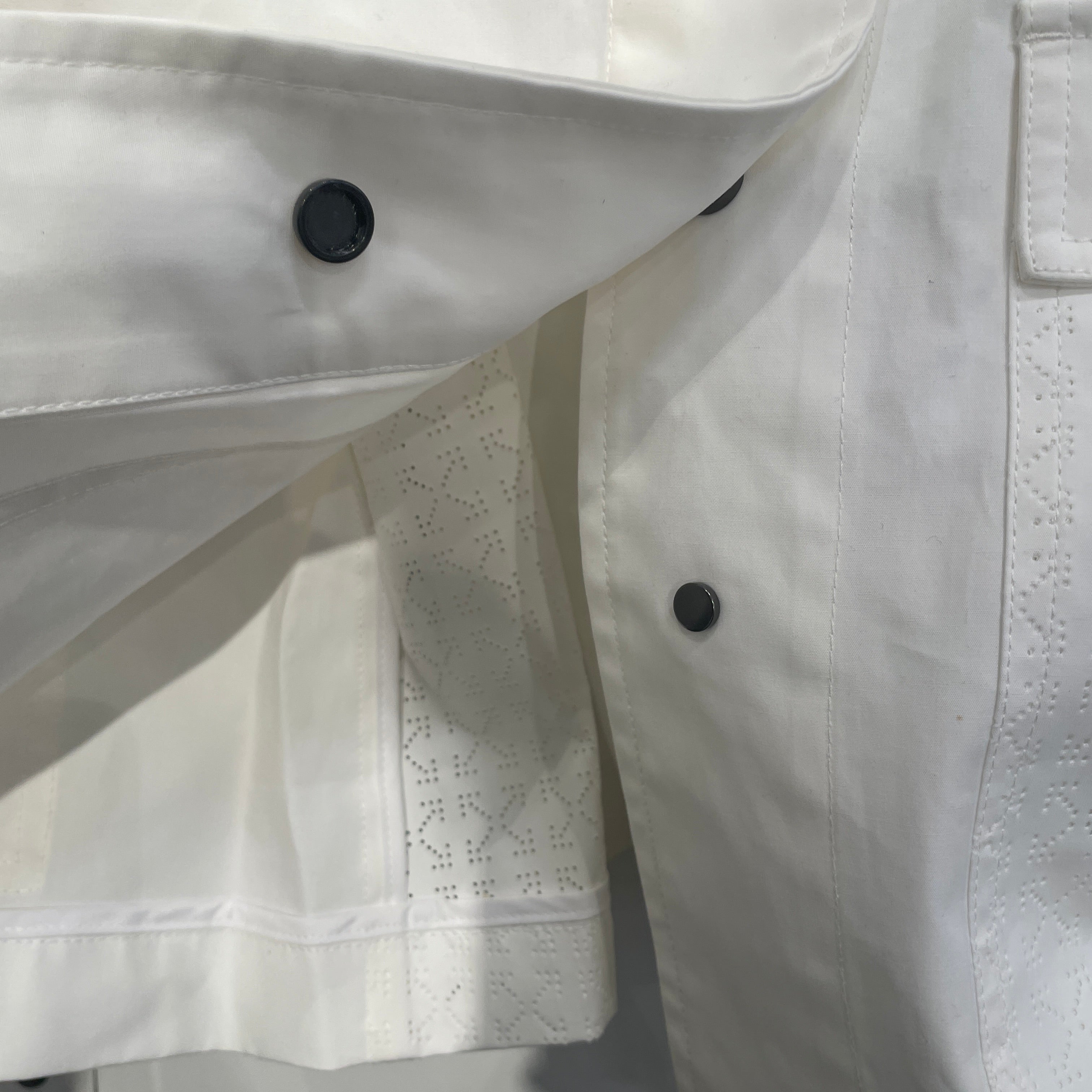 OFF-WHITE/Tailored Jkt/42/Cotton/WHT/LASER CUIT WAIST TIE COAT view 9