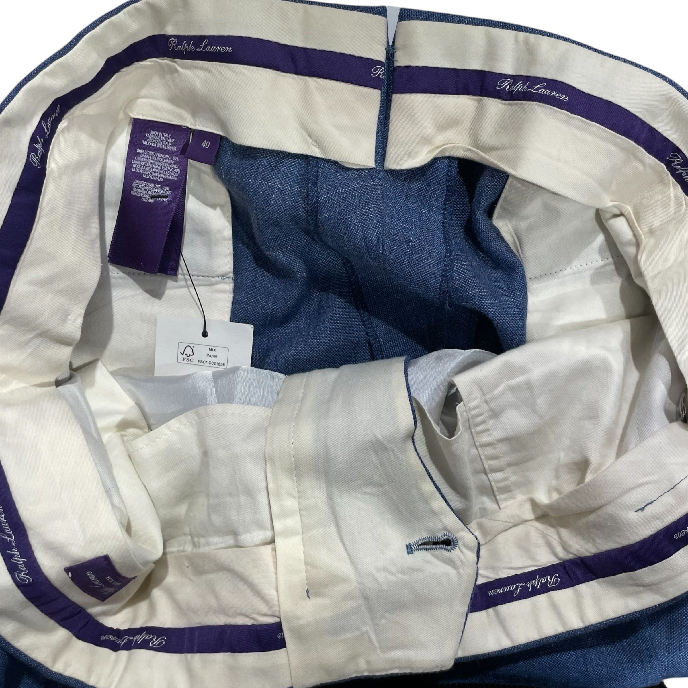 RALPH LAUREN PURPLE LABEL/Slacks/40/Cotton/BLU/GREGORY HAND TAILORED view 3