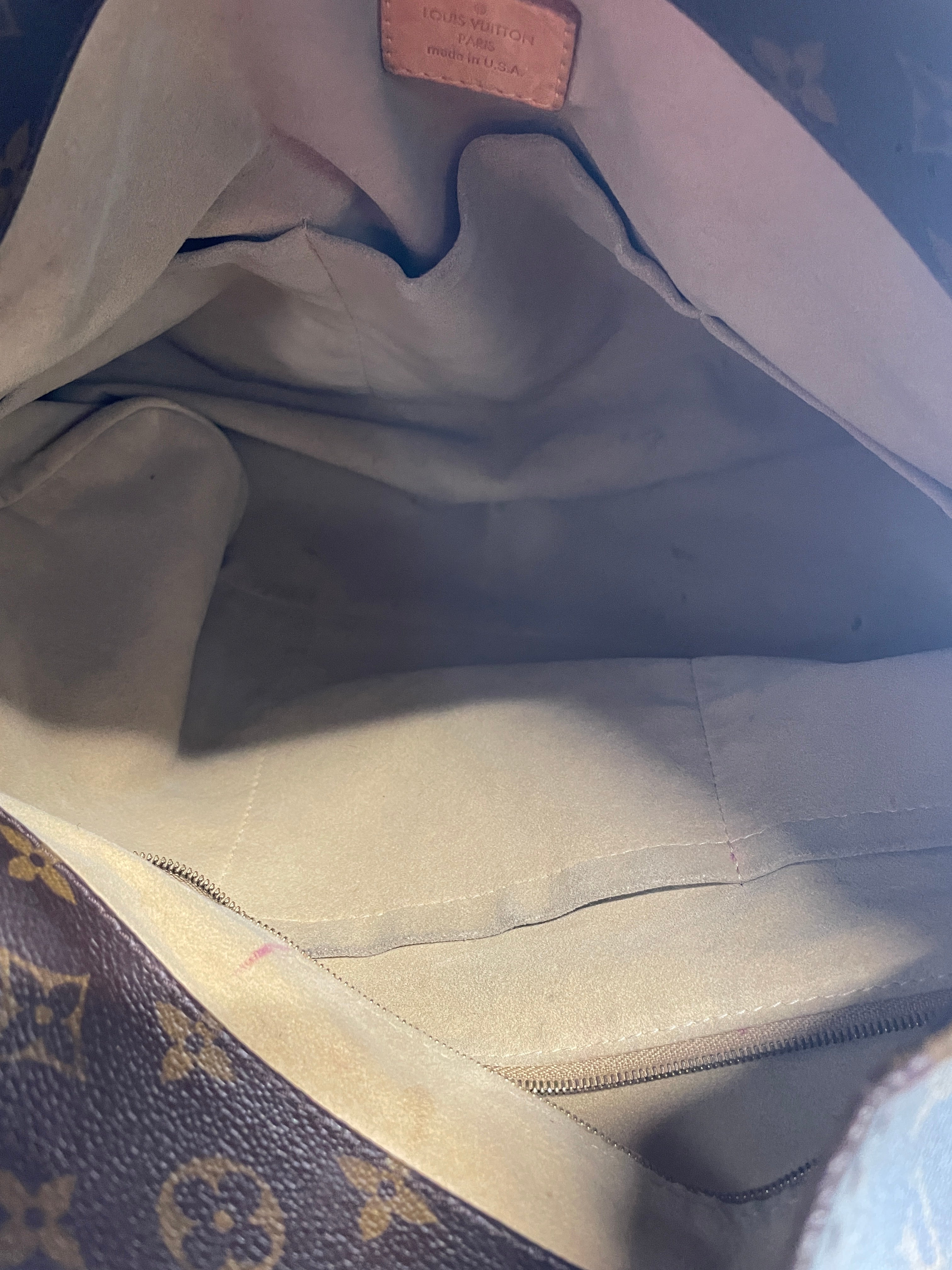 LOUIS VUITTON/Hand Bag/Monogram/Leather/BRW/LEATHER STRAP W/ GOLD LOGO view 4