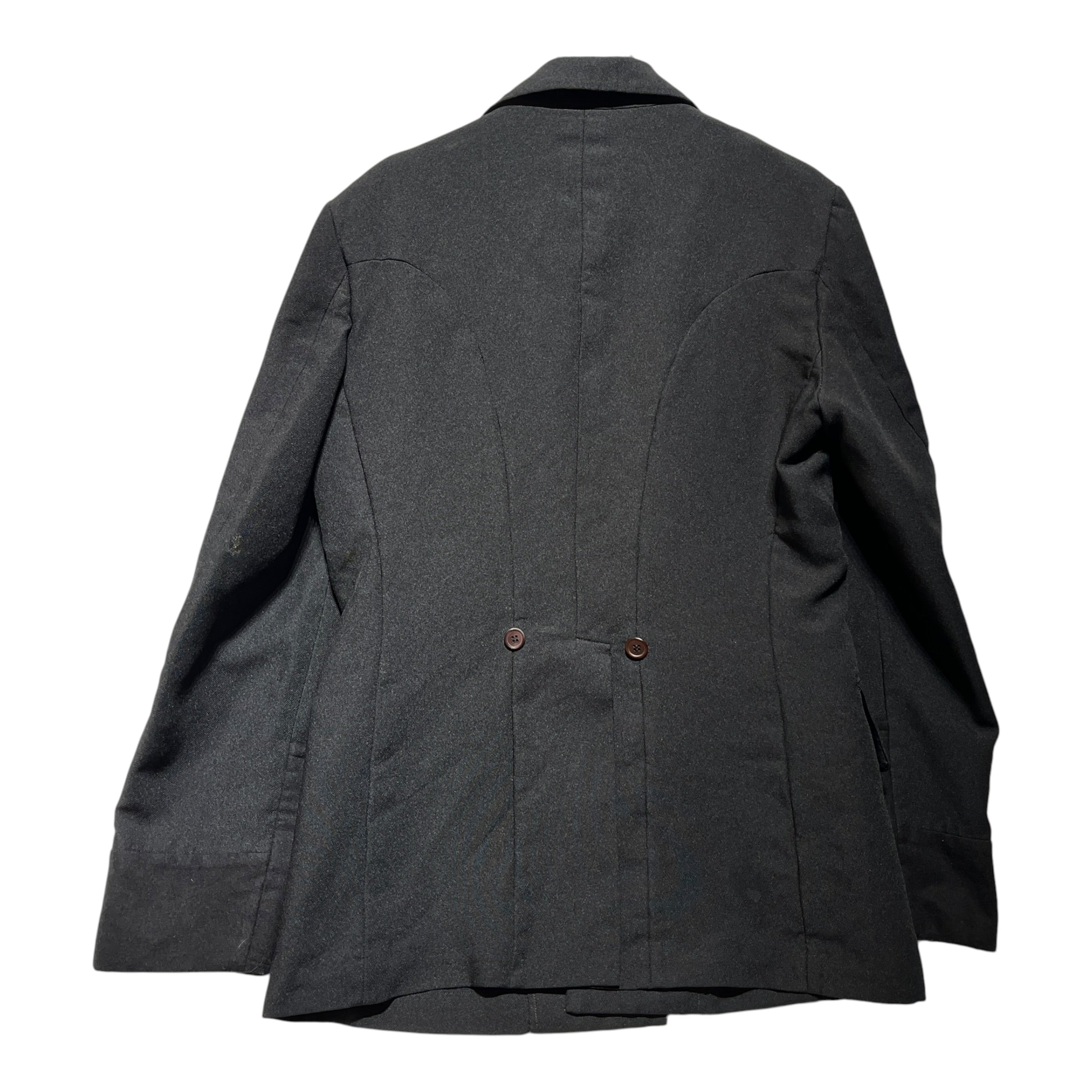 COMME des GARCONS/Blouson/M/Velour/BLK/warped button jacket view 2