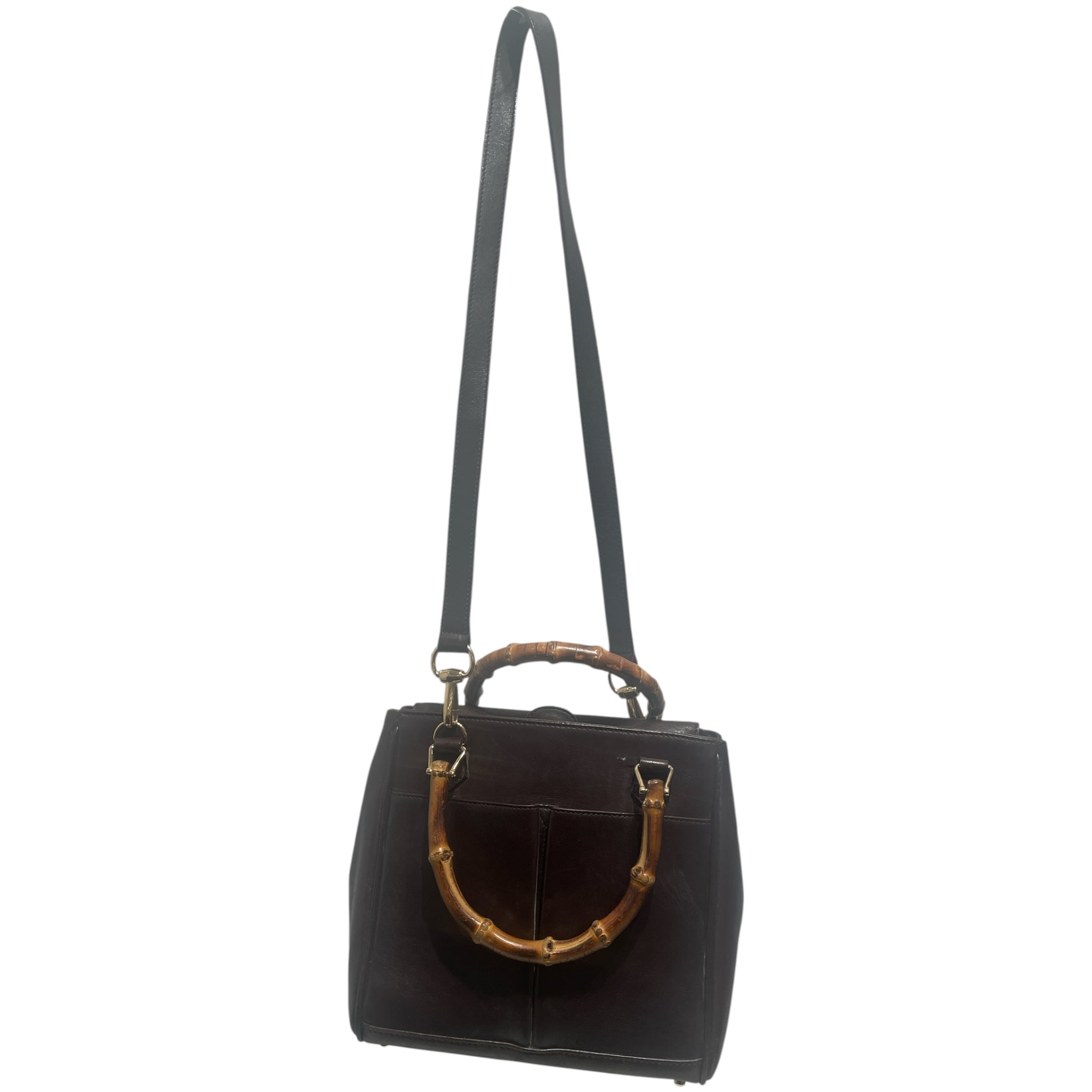 GUCCI/Tote Bag/Leather/BRW/Bamboo Handle Shopper Tote view 1