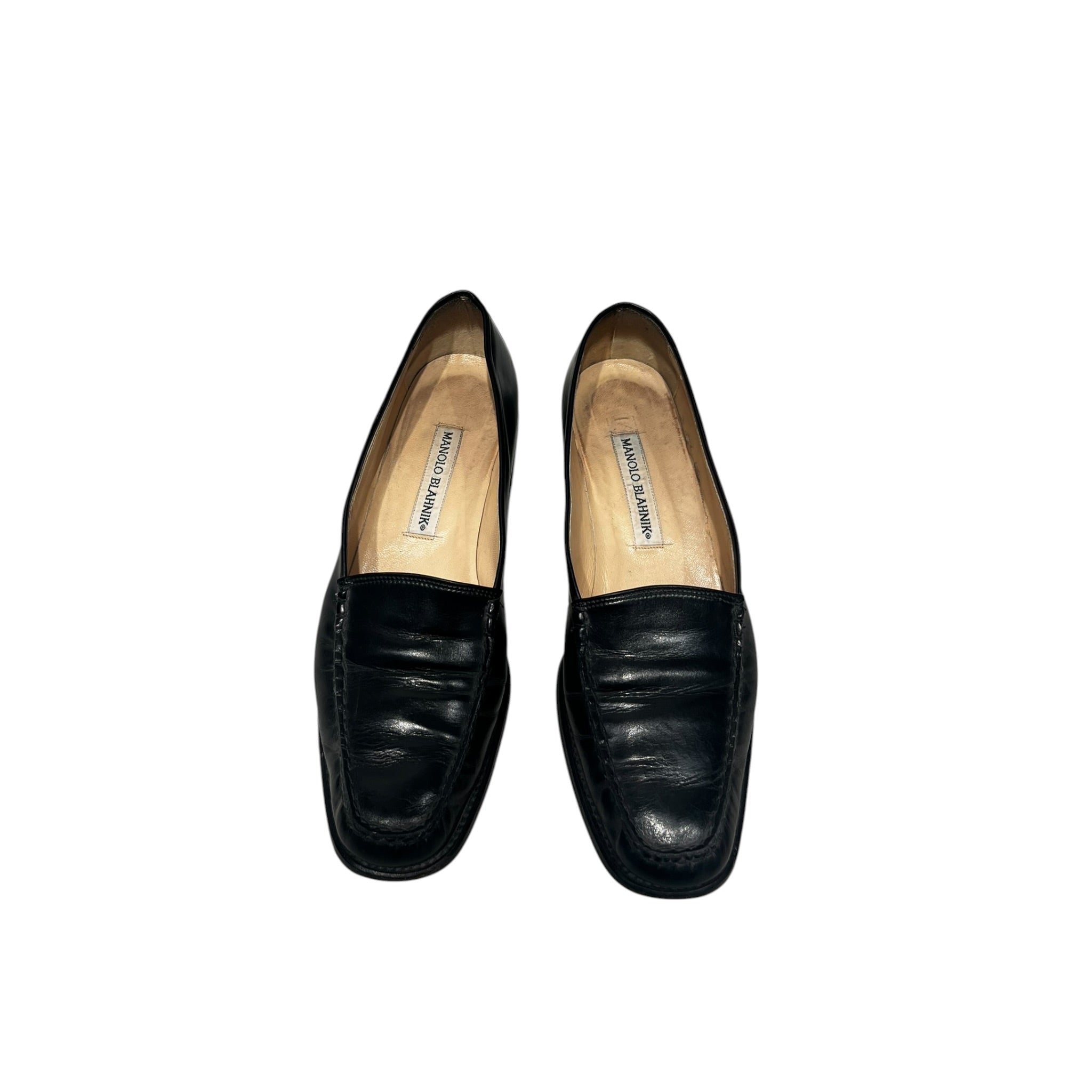 MANOLO BLAHNIK/Loafers/EU 37/Leather/BLK/ view 1