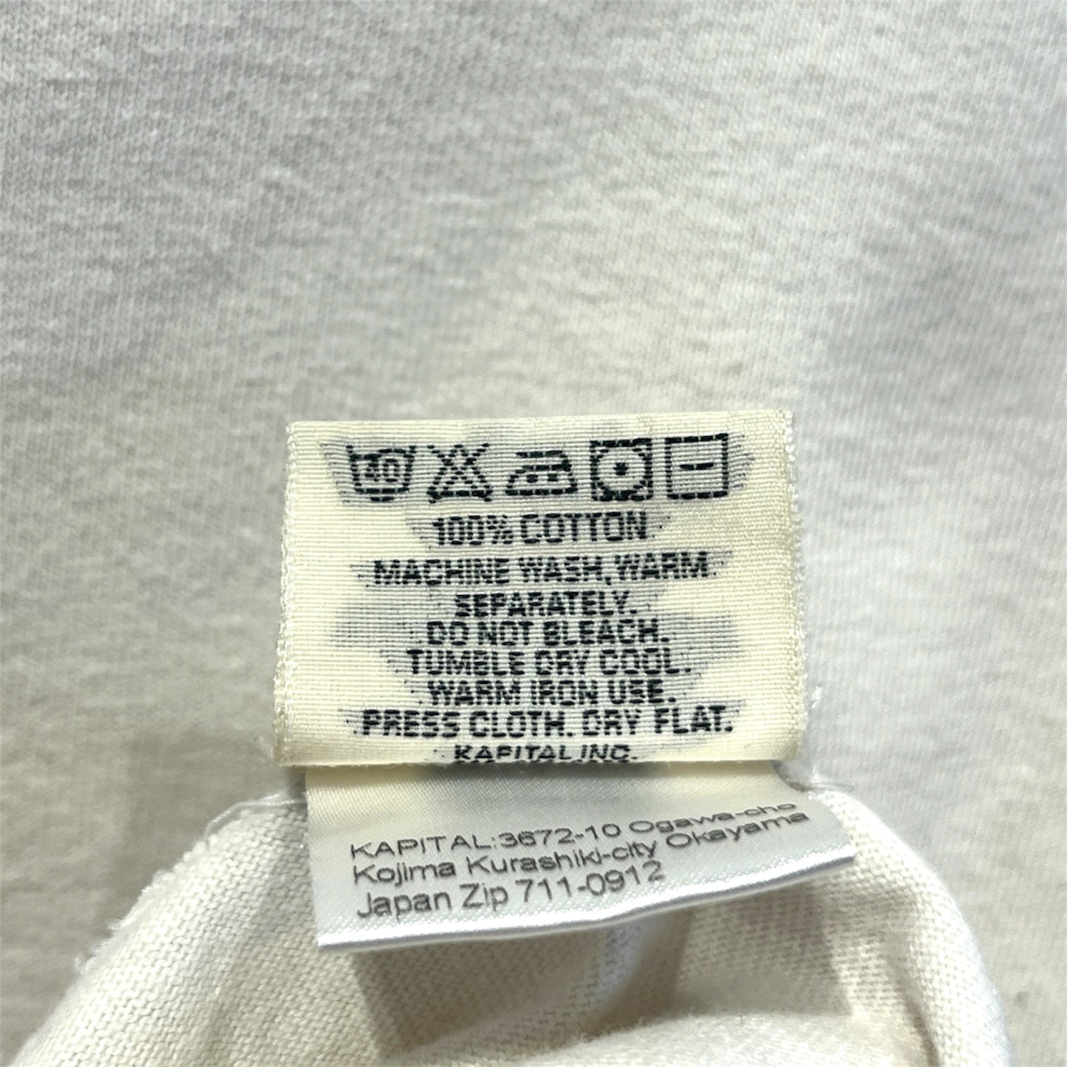 KAPITAL/LS T-Shirt/3/Cotton/WHT/Graphic/'Sorry' Bone Blue Sleeves view 4