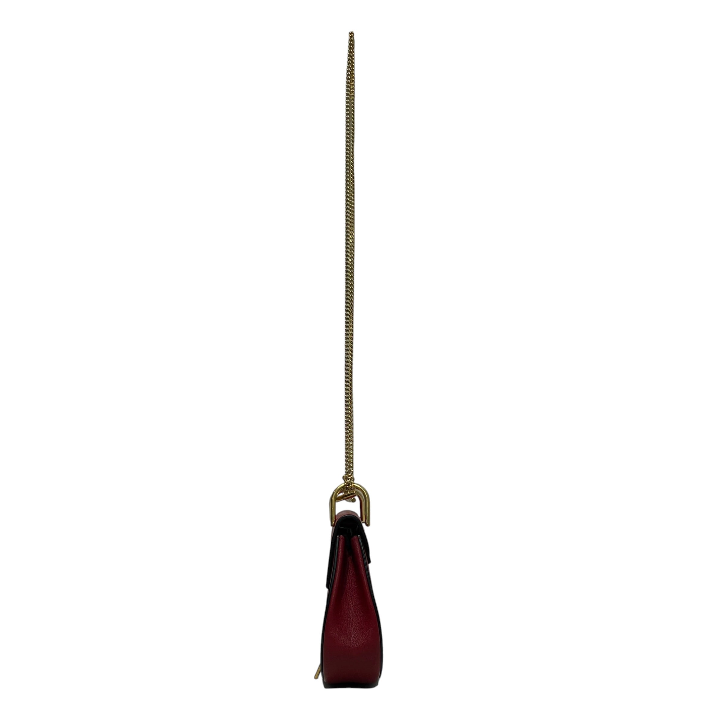 Chloe/Cross Body Bag/Leather/RED/Drew Crossbody Bag view 4