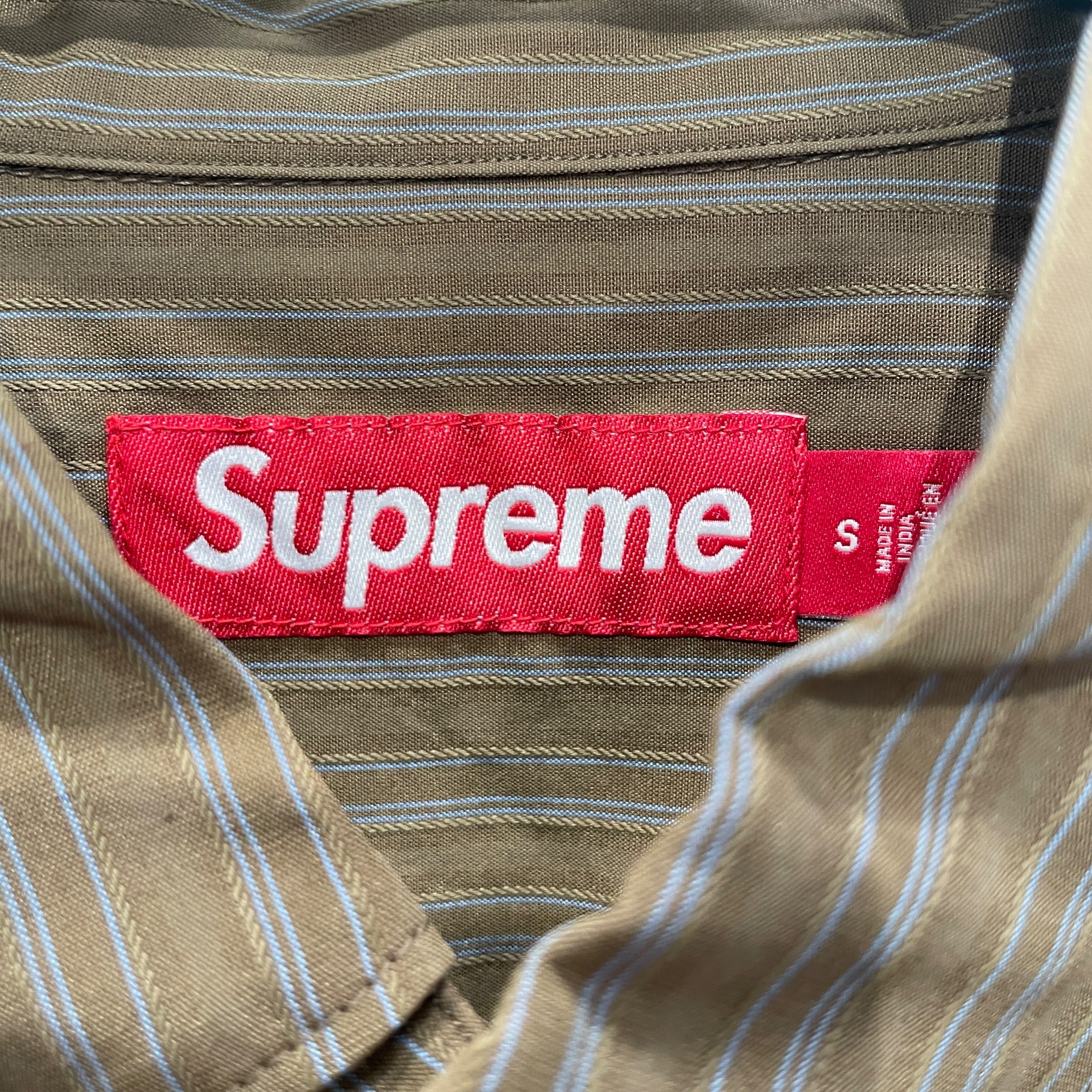 Supreme/LS Shirt/S/Polyester/BRW/Stripe/BLU STRIPE LS BUTTON DOWN view 4