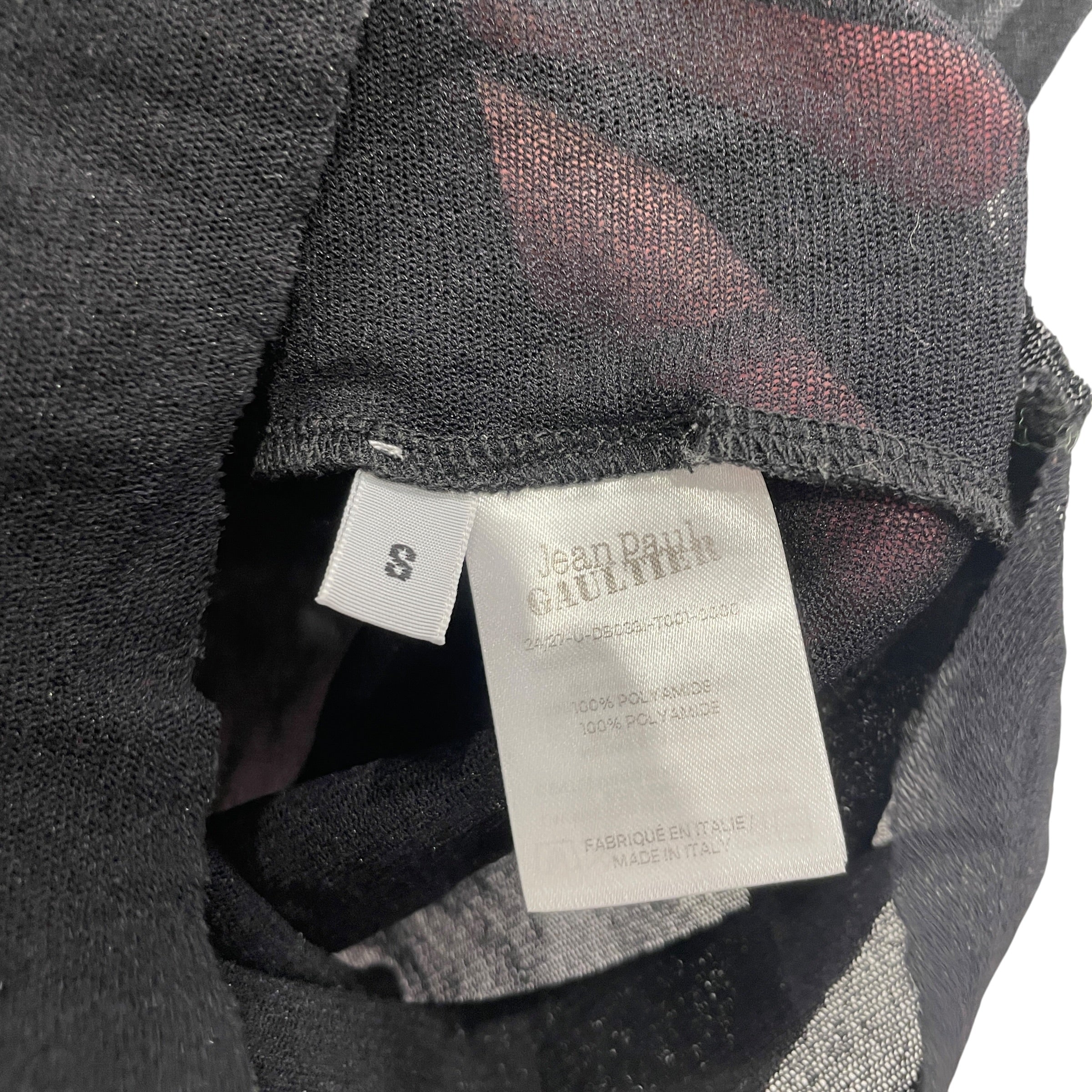 SHAYNE OLIVER/Jean Paul Gaultier/SL Blouse/S/Graphic/Nylon/BLK/BLACK WORLD MESH view 5