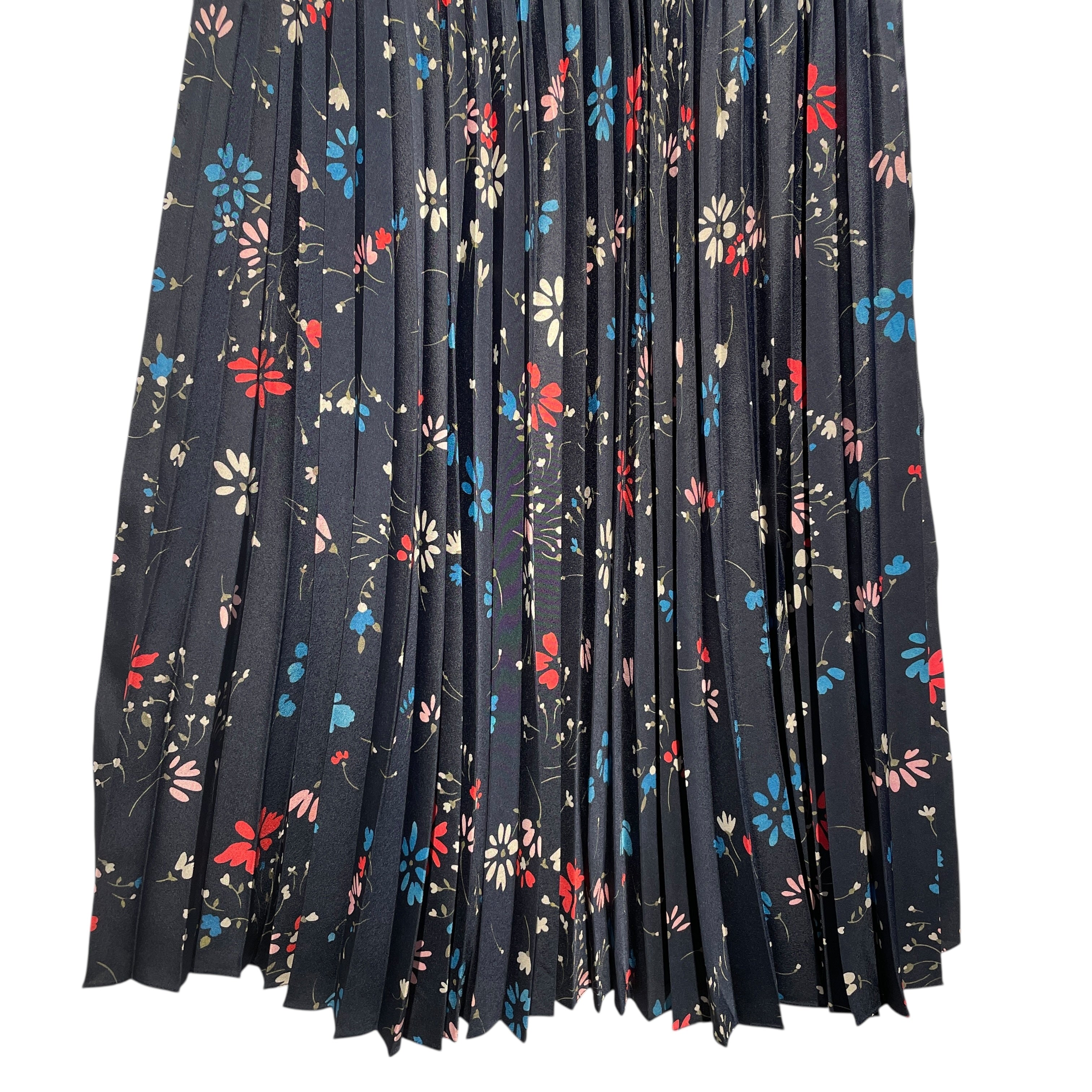 BALENCIAGA/Long Skirt/36/Floral Pattern/Polyester/NVY/ view 3