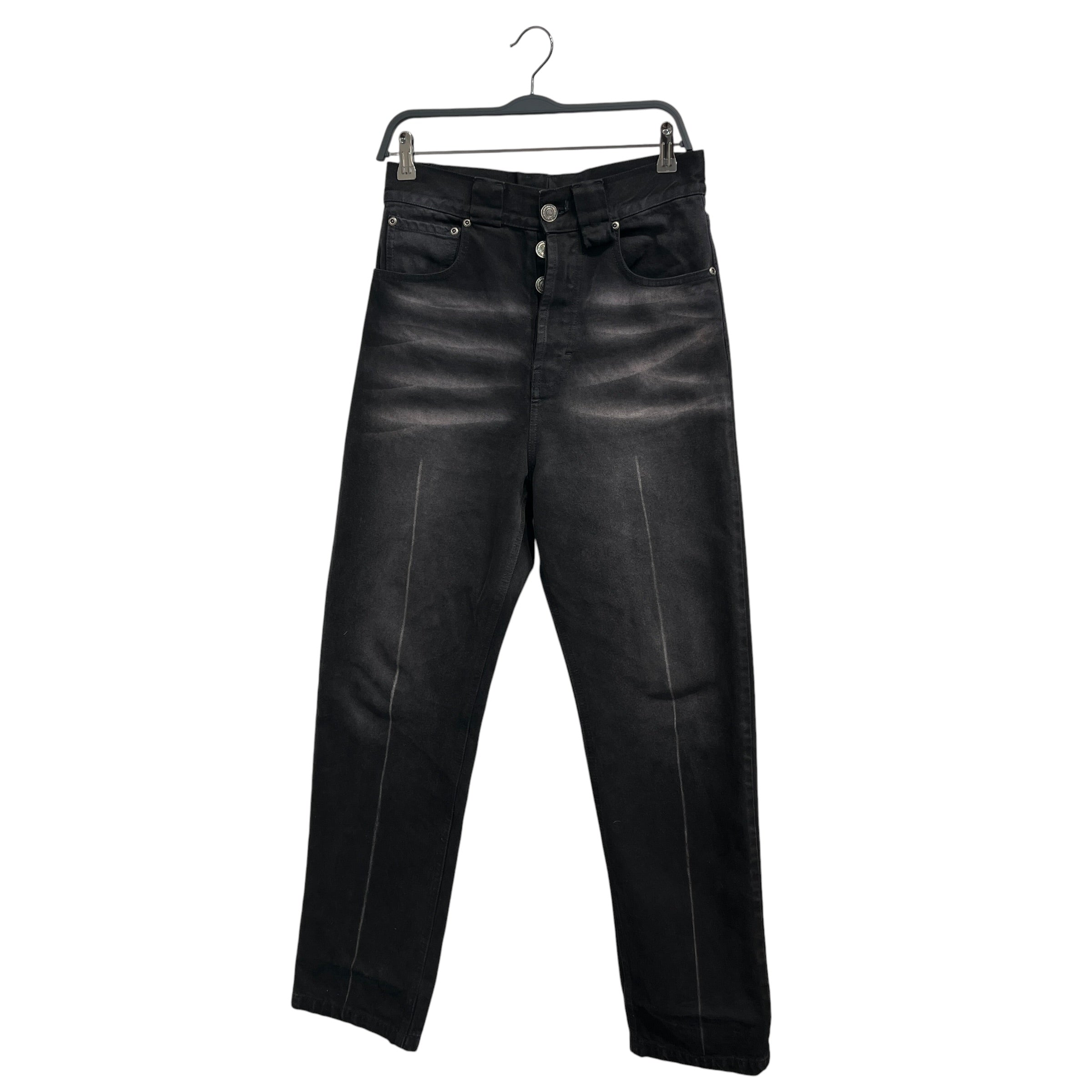WILLY CHAVARRIA/Pants/S/Denim/BLK/Button Fly/White sun fade design view 1