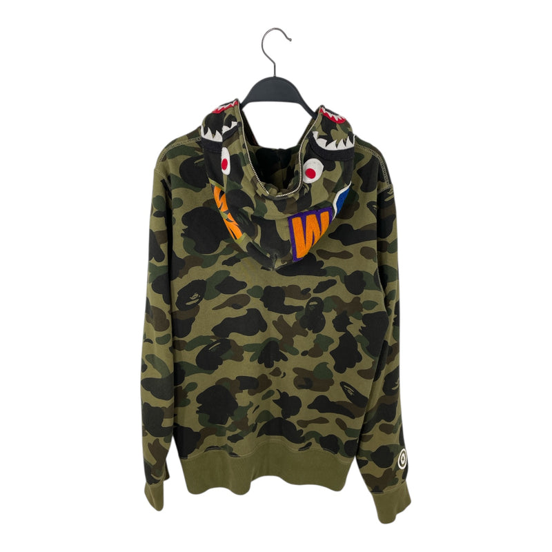 A BATHING APE/Zip Up Hoodie/M/Camouflage/Cotton/GRN/wgm shark hoodie