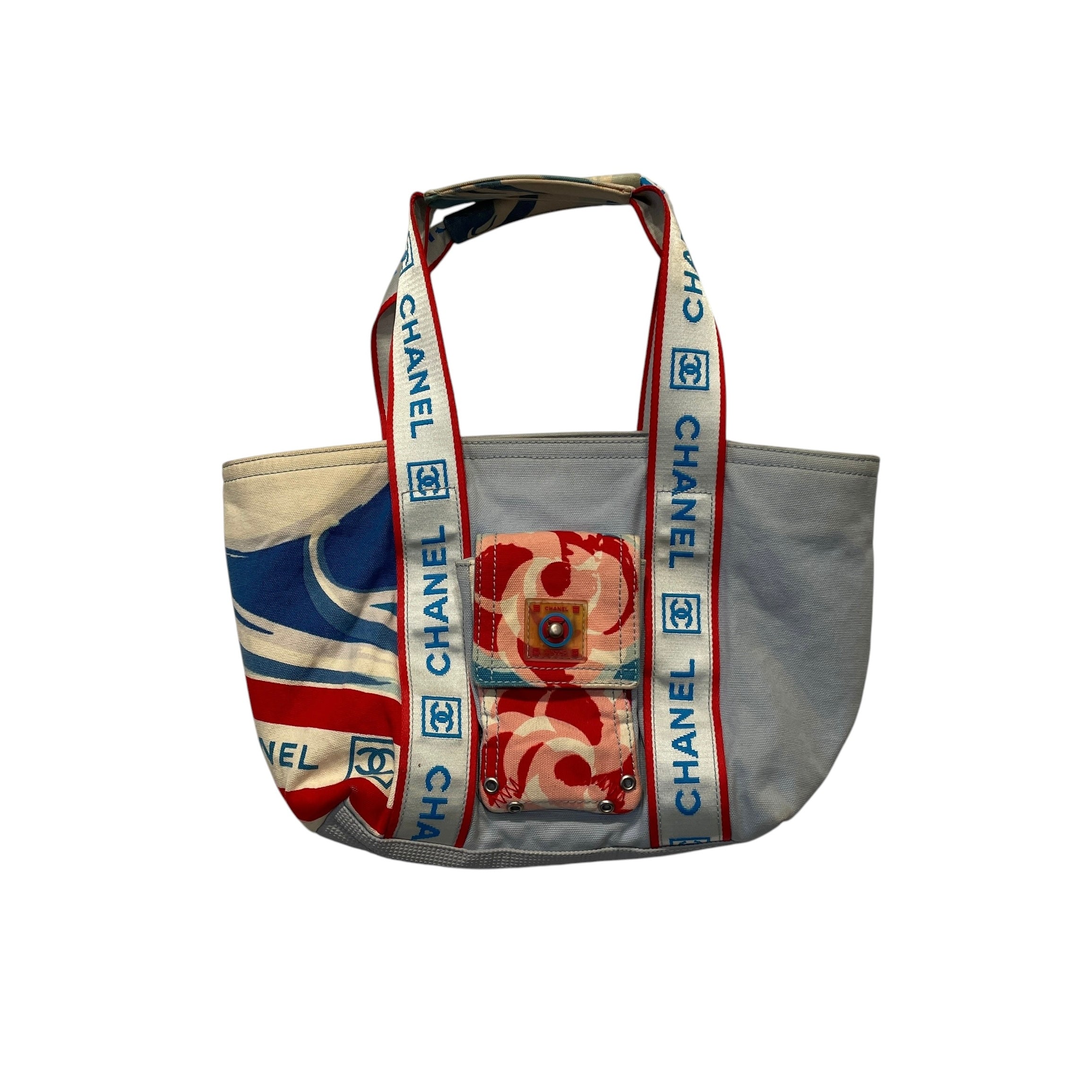CHANEL/Tote Bag/All Over Print/Cotton/BLU/CAMELLIA SPORTSLINE SURF HIGH view 1