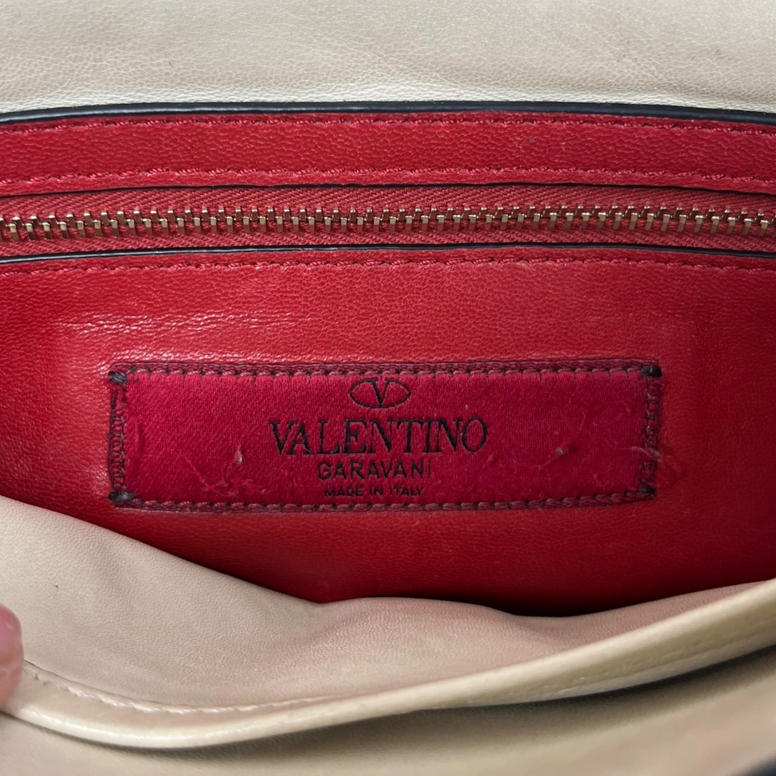VALENTINO GARAVANI/Cross Body Bag/Leather/CRM/Rockstud Spike view 3