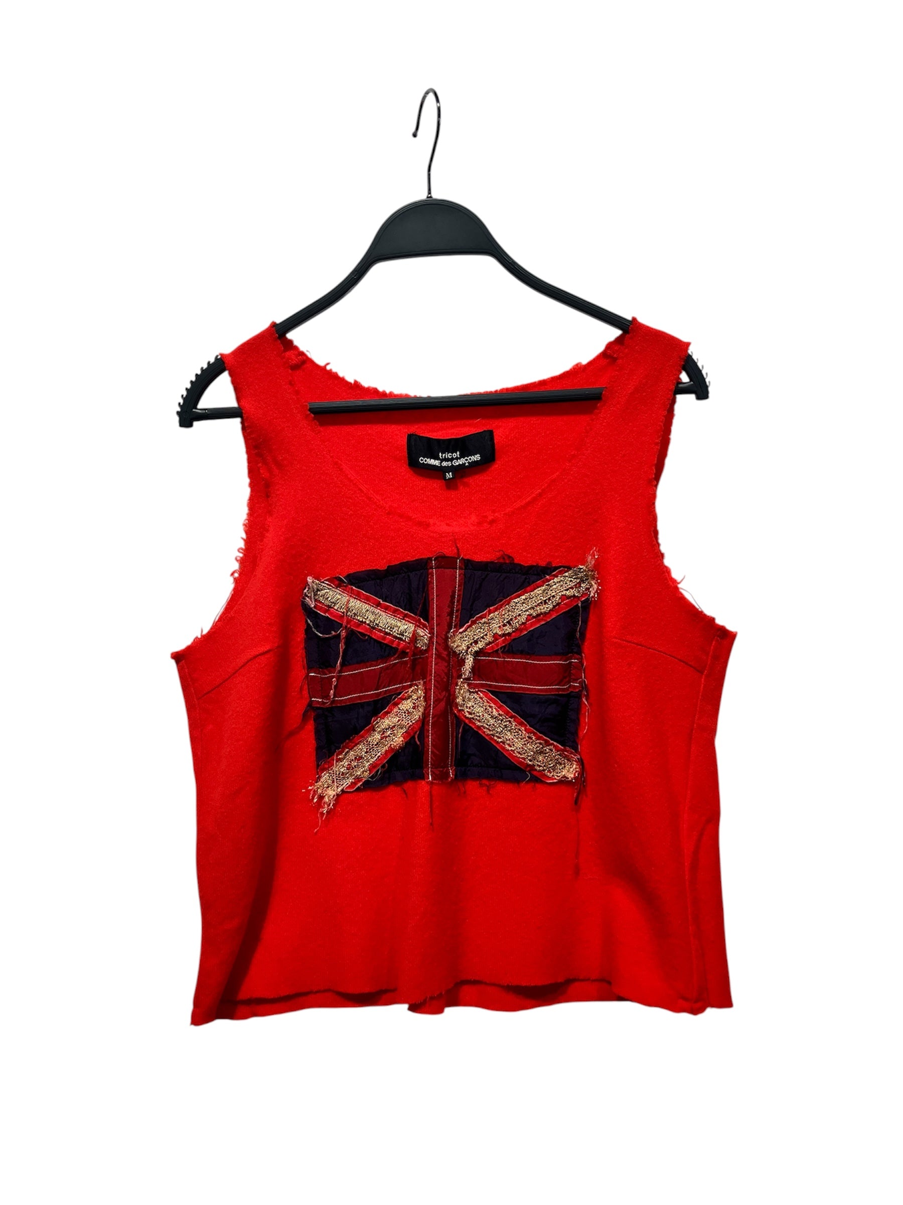 tricot COMME des GARCONS/SL Blouse/M/Graphic/Wool/RED/Union Jack Embroidered Tank view 1