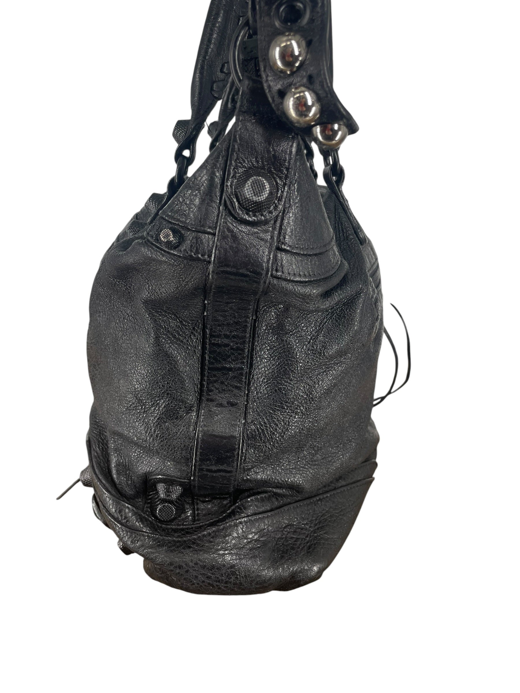 BALENCIAGA/Bag/Leather/BLK/BLK CITY BAG WITH STRAPS view 4