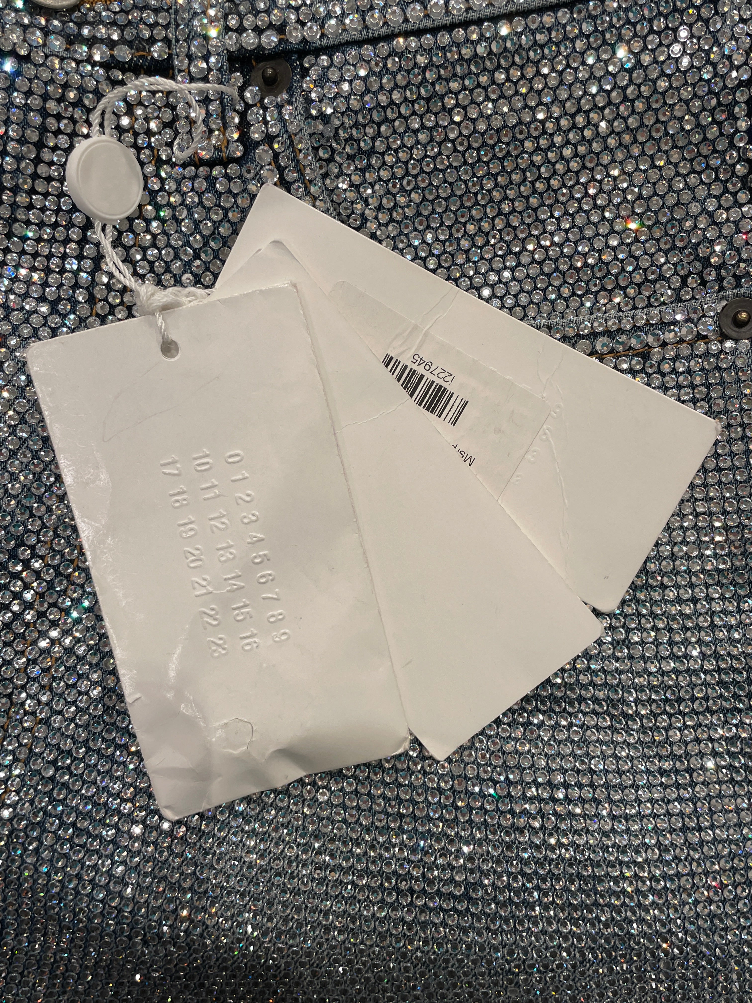 Maison Margiela/Shorts/28/Glitter/Denim/SLV/SILVER CRYSTAL SHORTS view 3