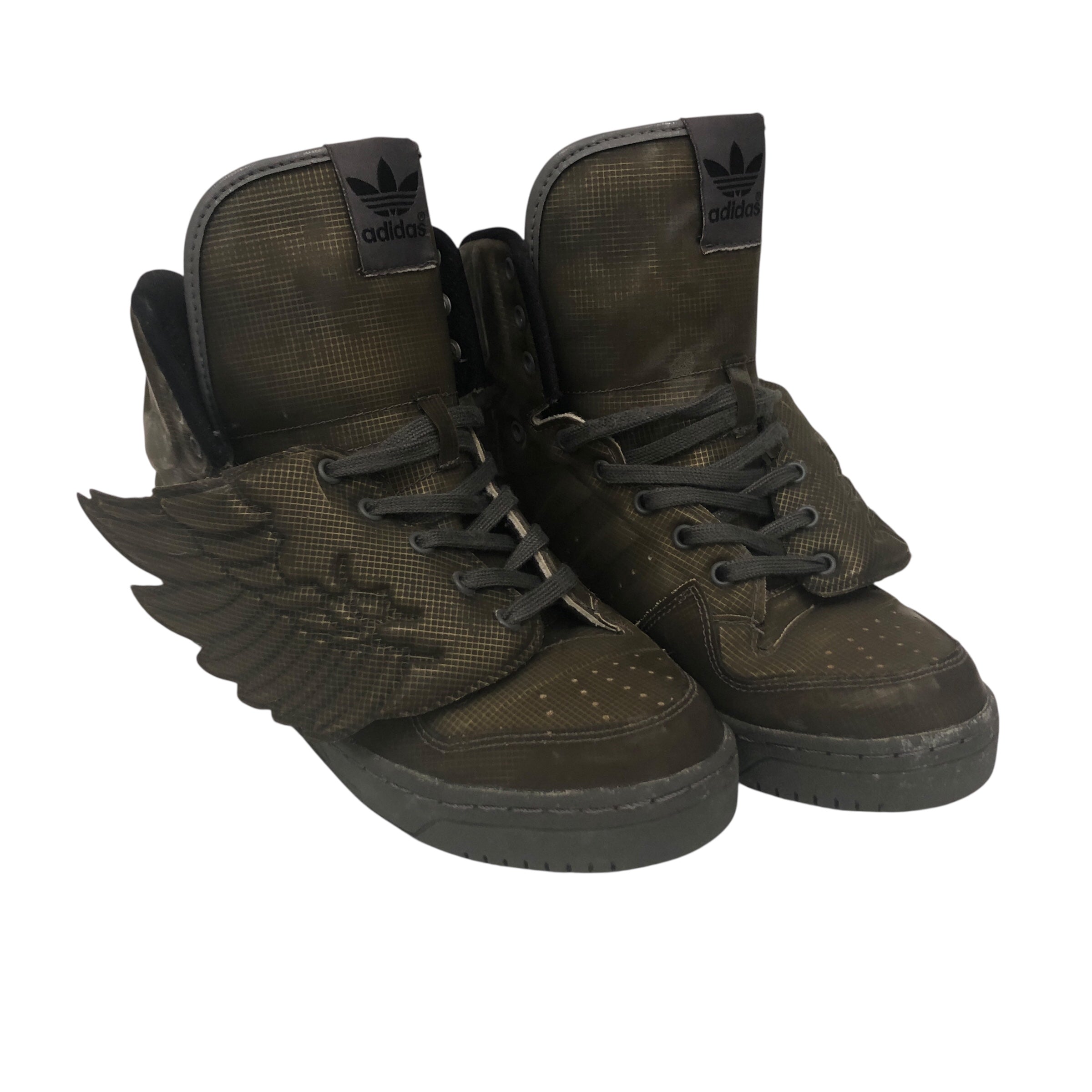 JEREMY SCOTT/adidas/Hi-Sneakers/US 8/Nylon/KHK/WINGS view 1