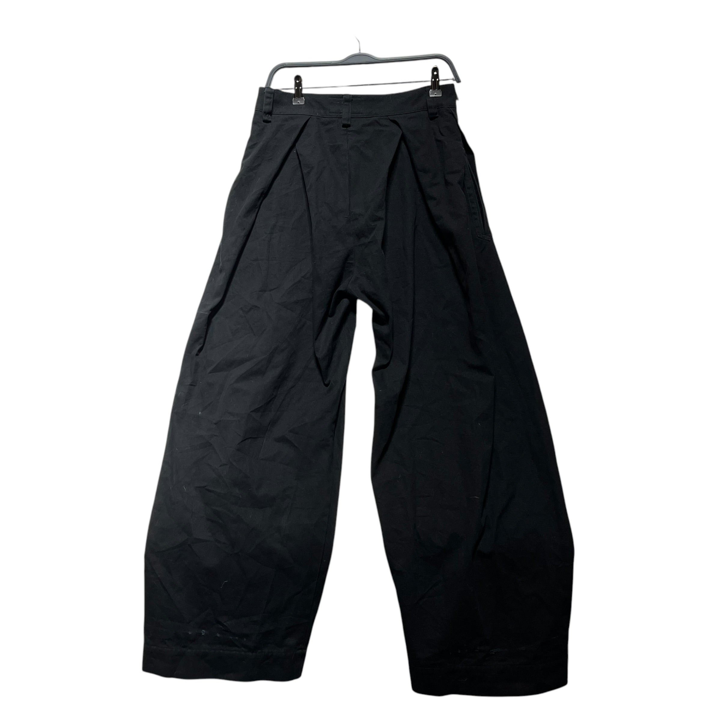 YUREMANE/Slacks/2/Cotton/BLK/CROSS PLEAT WIDE LEG view 2