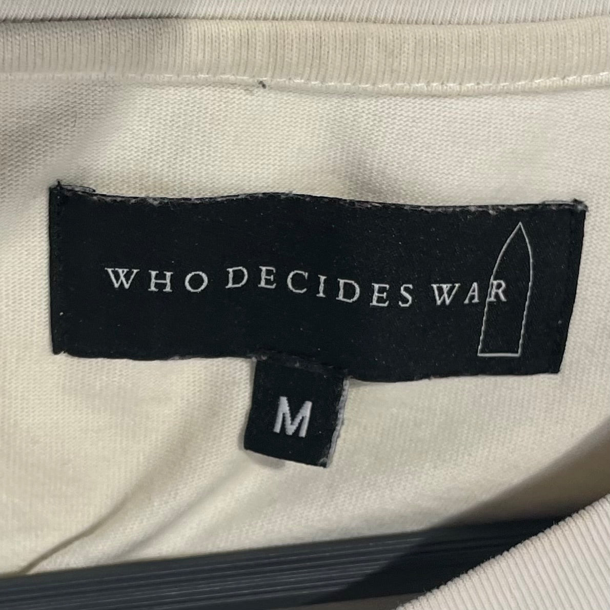 WHO DECIDES WAR/T-Shirt/M/Cotton/WHT/ view 3