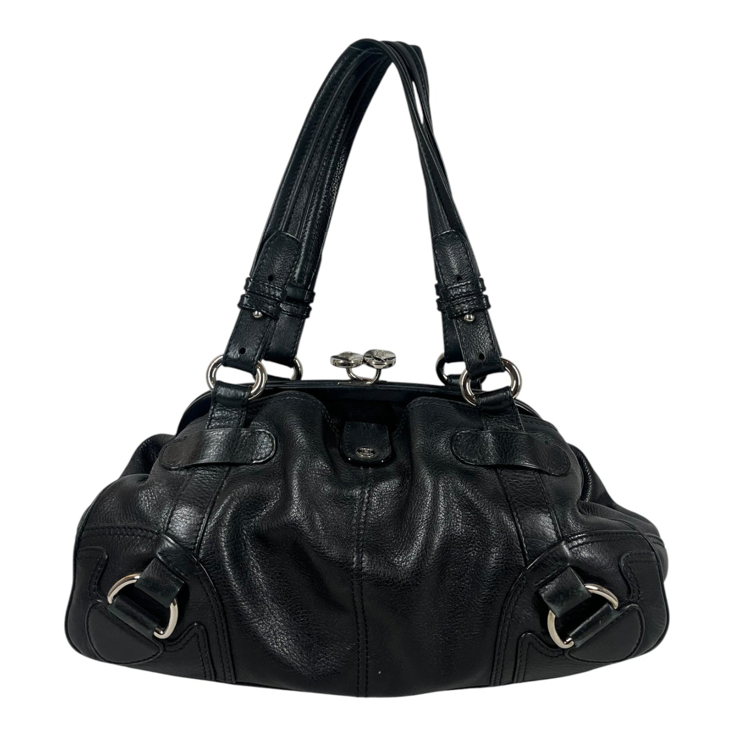 CELINE/Hand Bag/Leather/BLK/Kili kisslock hand bag view 1