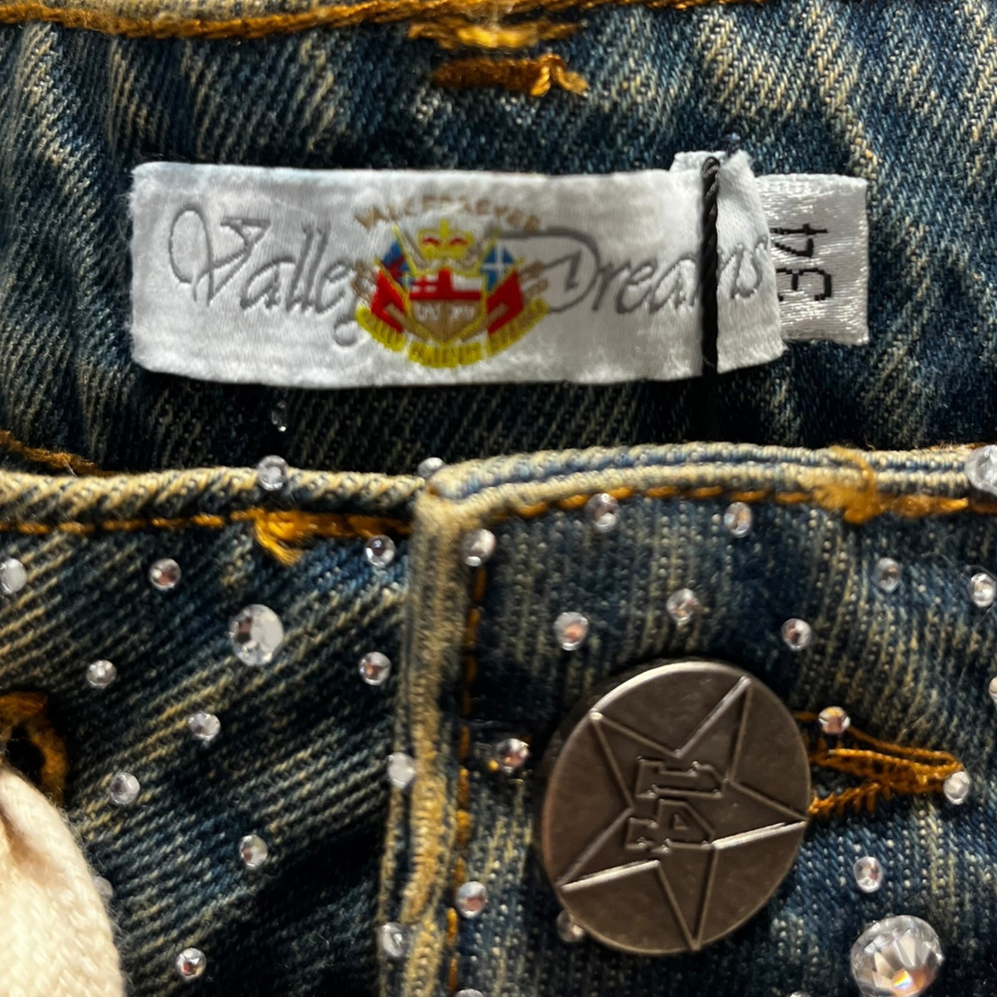 Vale/Shorts/34/Cotton/BLU/Glitter/RHINESTONES ALL OVER view 3