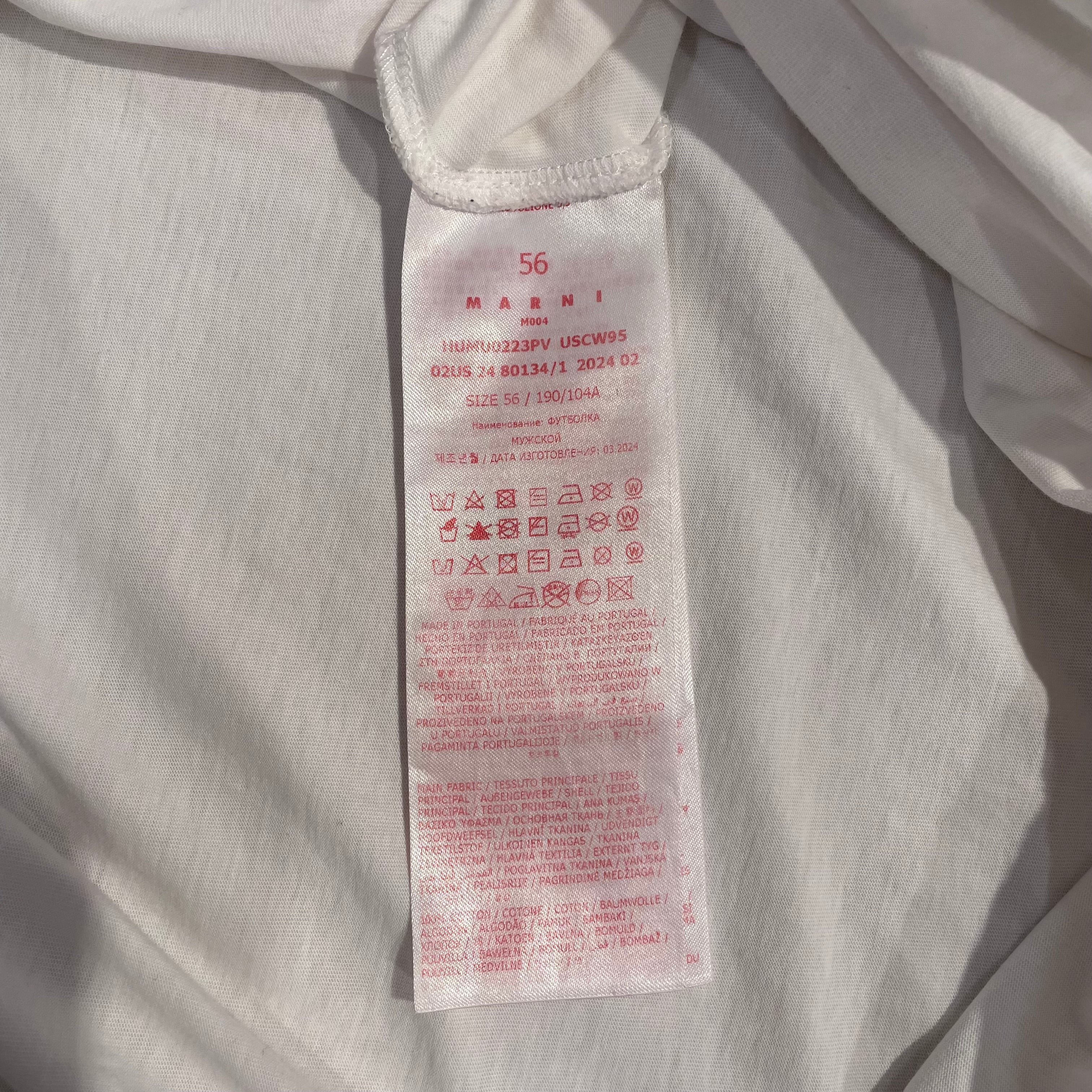 MARNI/T-Shirt/56/Cotton/WHT/Graphic/red logo view 4