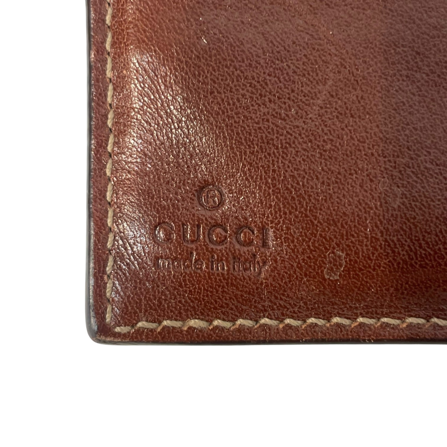 GUCCI/Bifold Wallet/Leather/BRW/SMALL WALLET GOLD DETAIL view 5