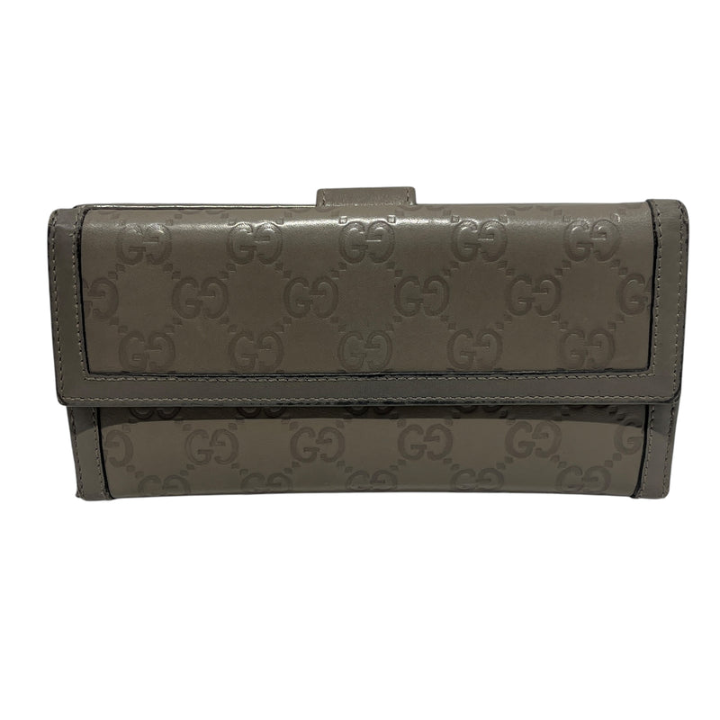 GUCCI/Long Wallet/Monogram/Leather/BEG/GUCCISIMA BEADED G WALLET