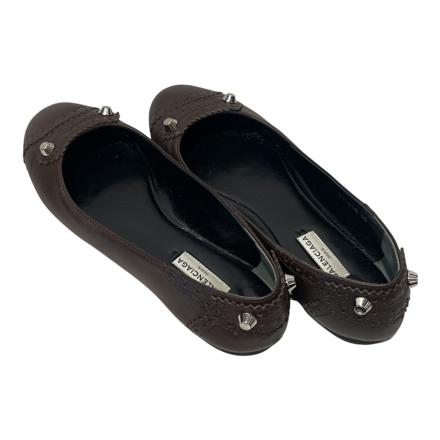BALENCIAGA/Flat Shoes/EU 38/Leather/BRW/city ballet flat view 2