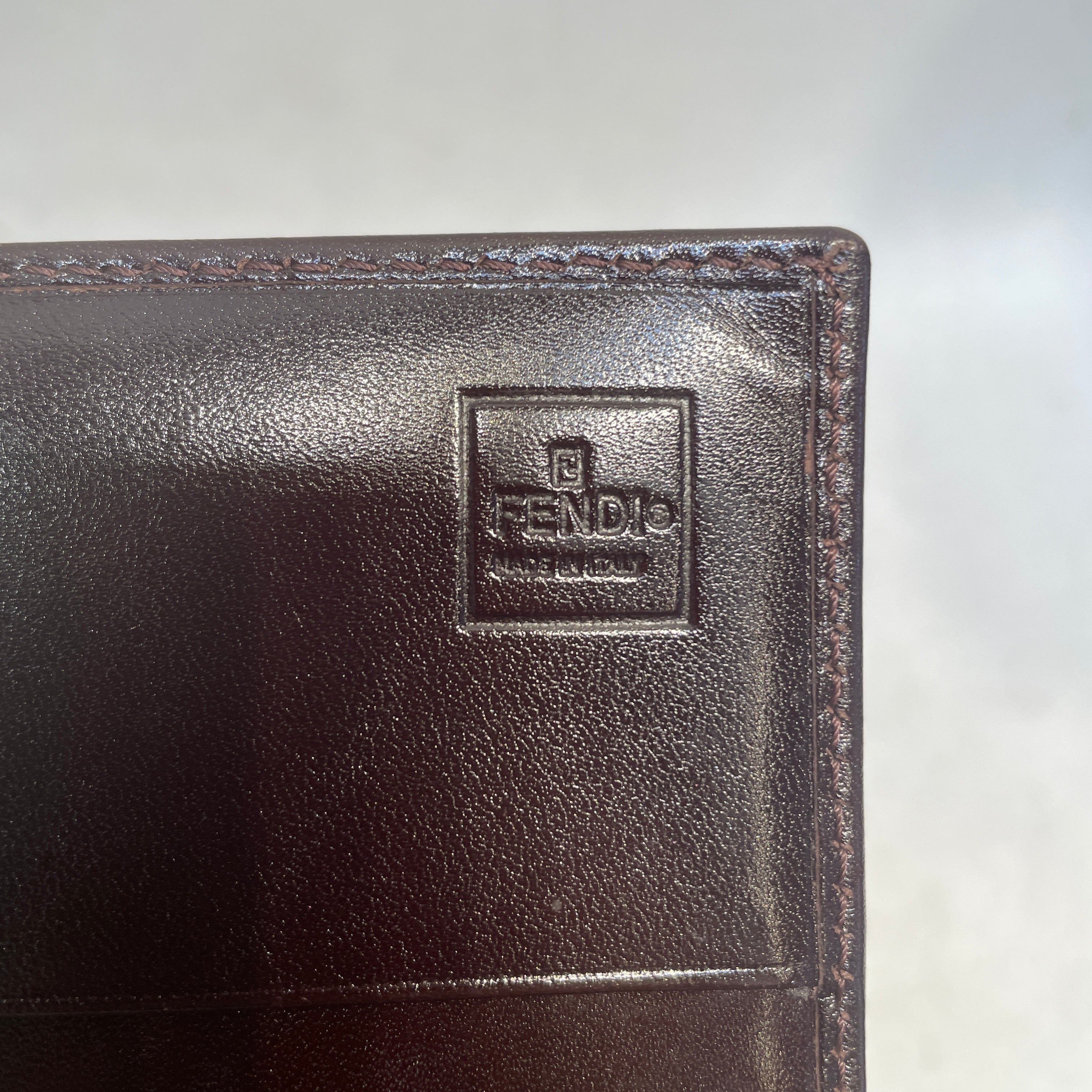 FENDI/Long Wallet/Leather/BRW/L's/coninental, w/ silver logo view 5
