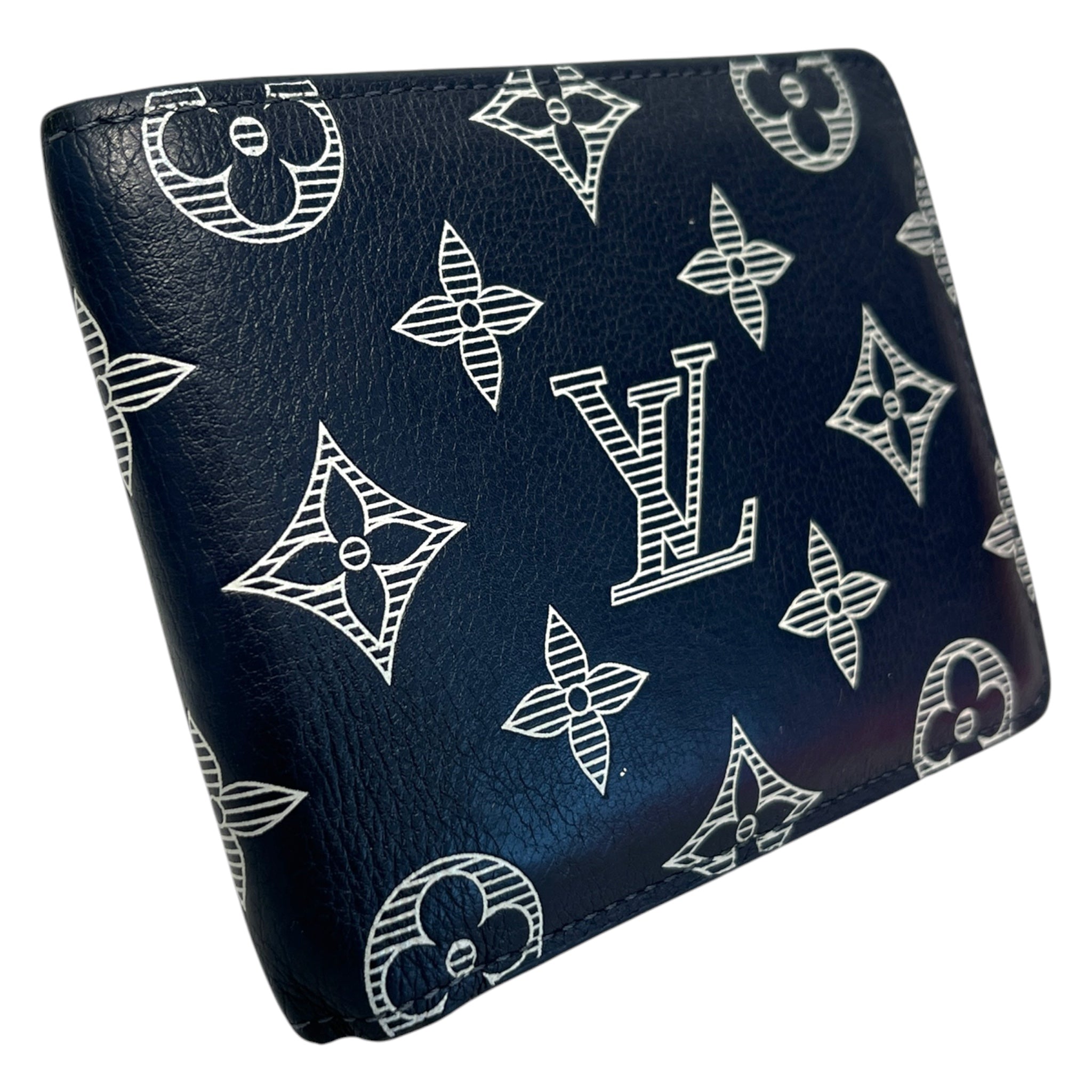 LOUIS VUITTON/Bifold Wallet/Monogram/Leather/NVY/white view 6