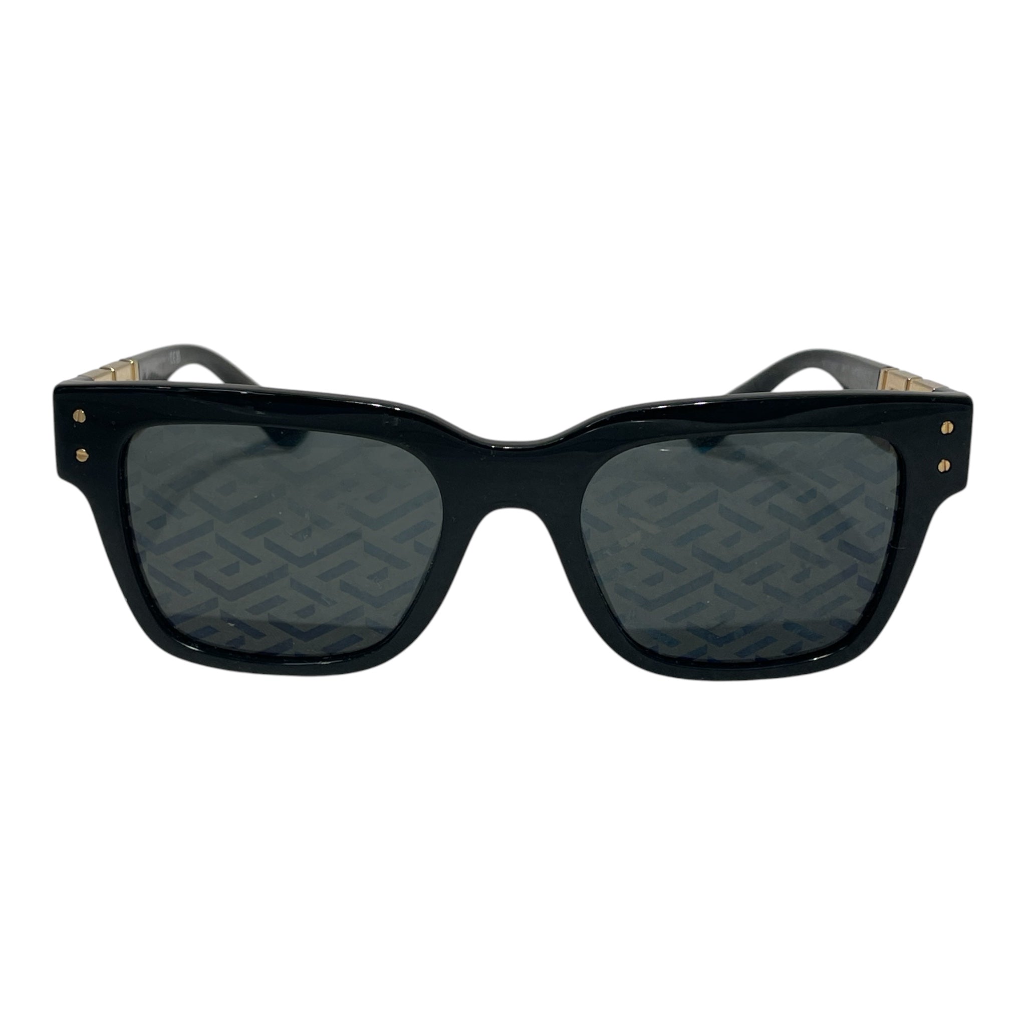 VERSACE/Sunglasses/Plastic/BLK/golddesign/printonlens view 1