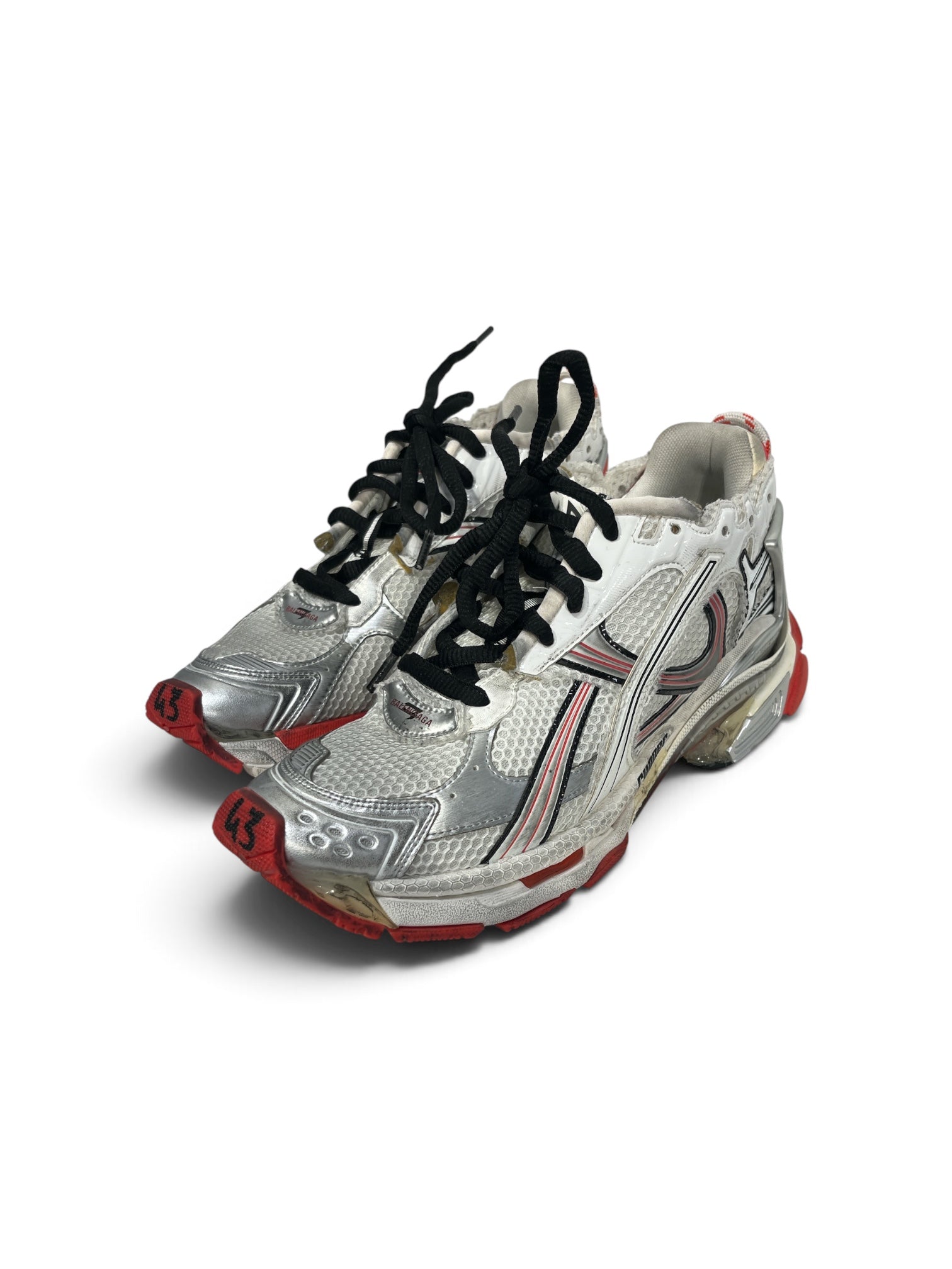 BALENCIAGA/Low-Sneakers/US 10/SLV/runner view 1