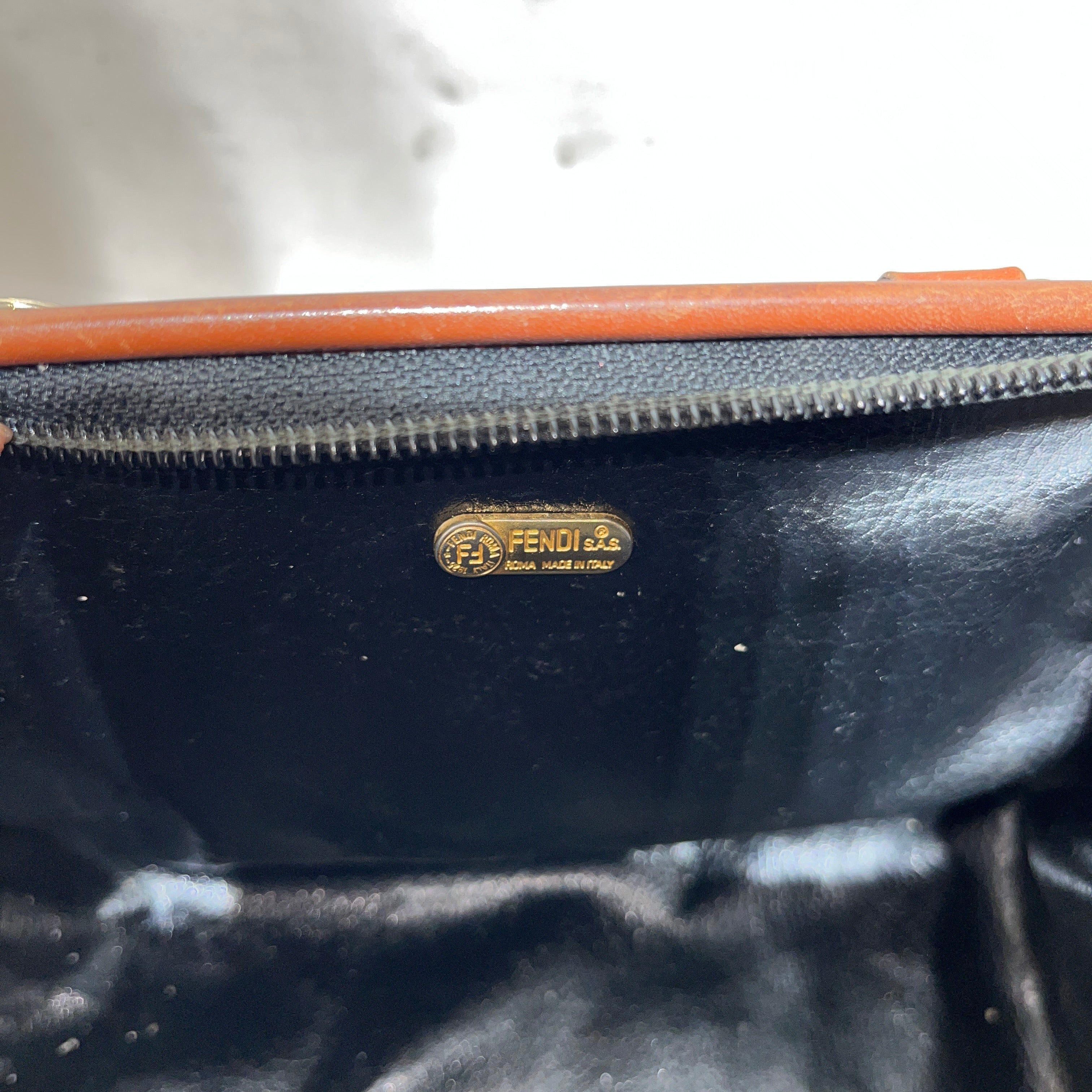 FENDI/Boston Bag/Stripe/Leather/BRW/PEQUIN BOSTON view 8