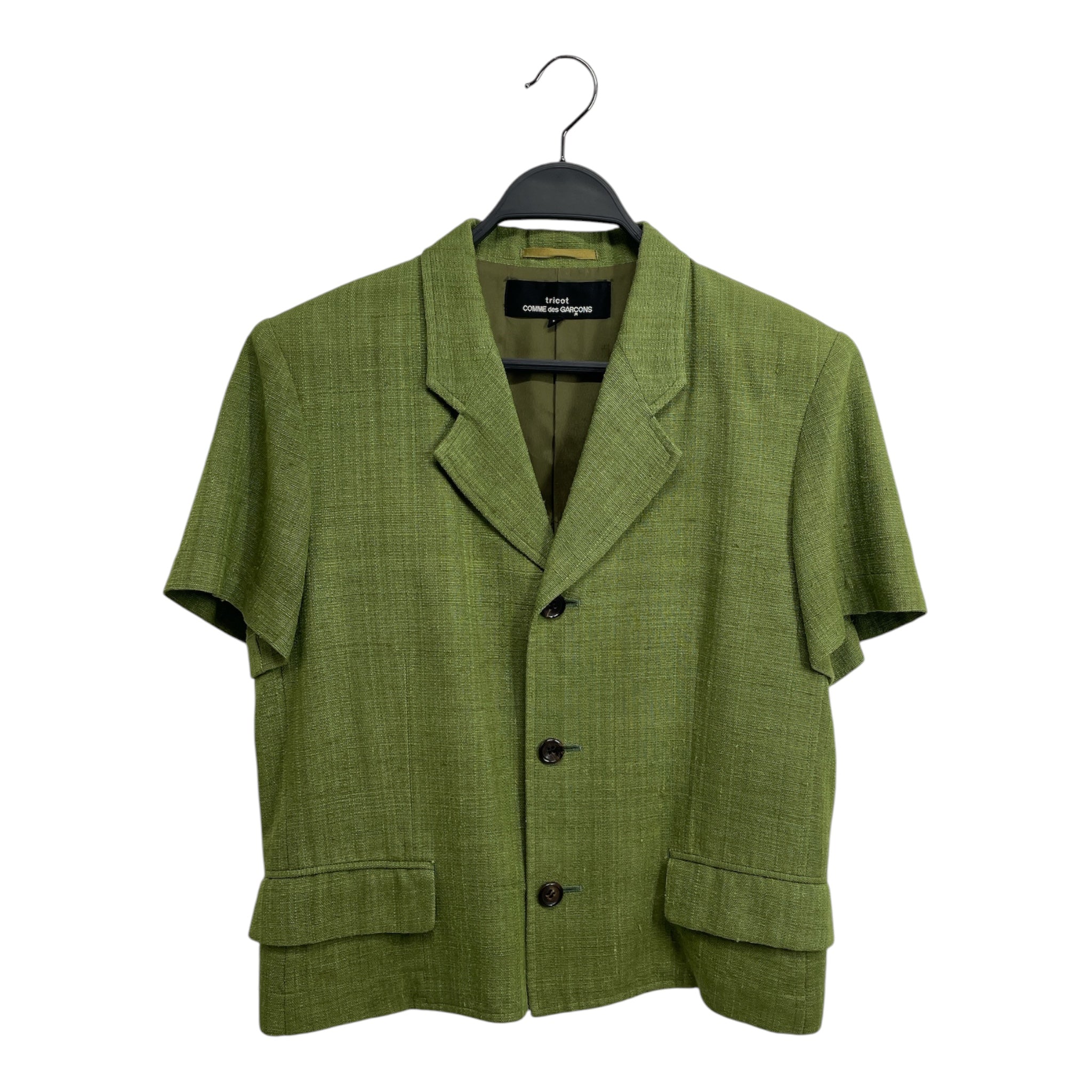 COMME des GARCONS/Jacket/M/GRN/TRICOT/3 BRW BUTTON CLOSURE view 1