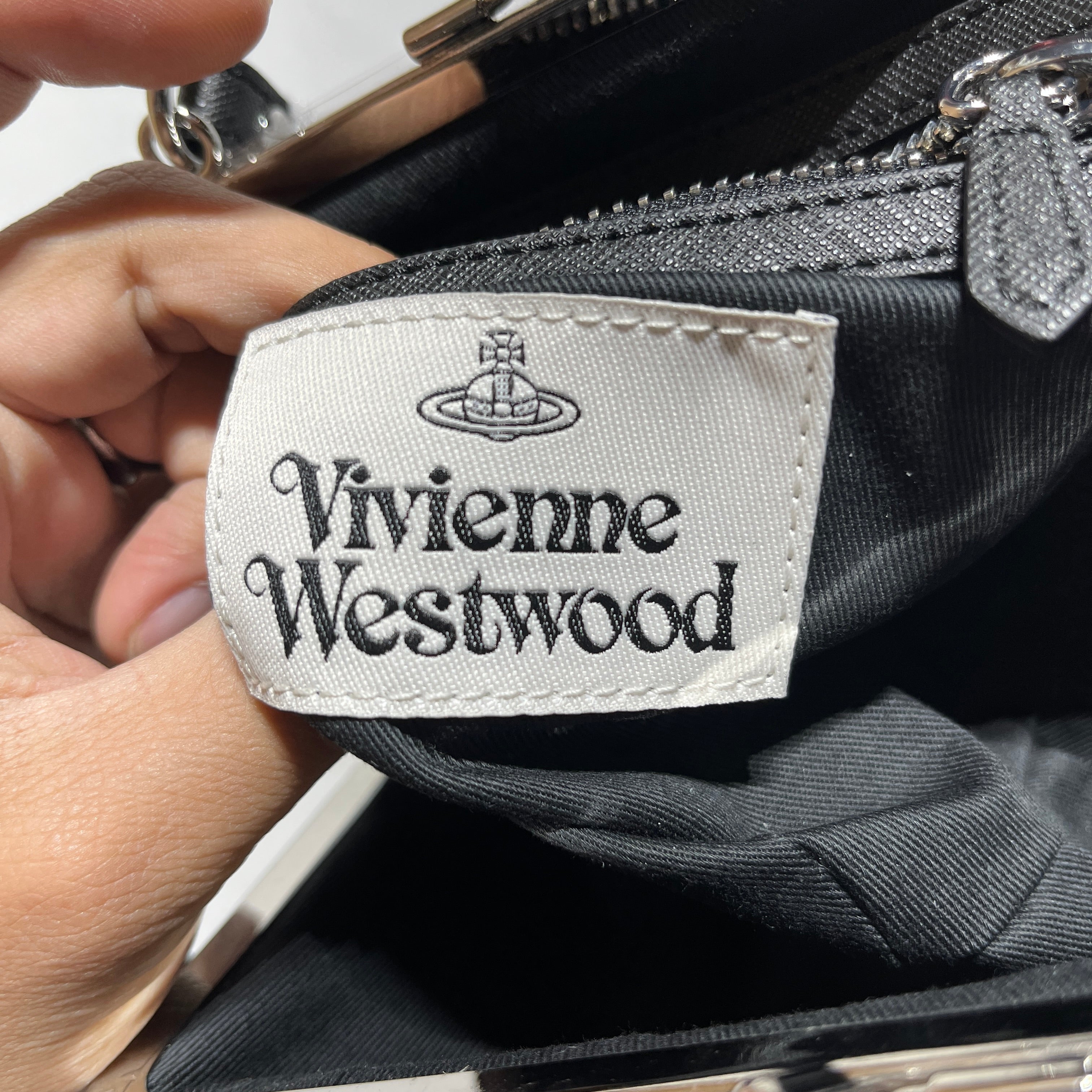 Vivienne Westwood/Cross Body Bag/Leather/BLK/new with wrapping view 6
