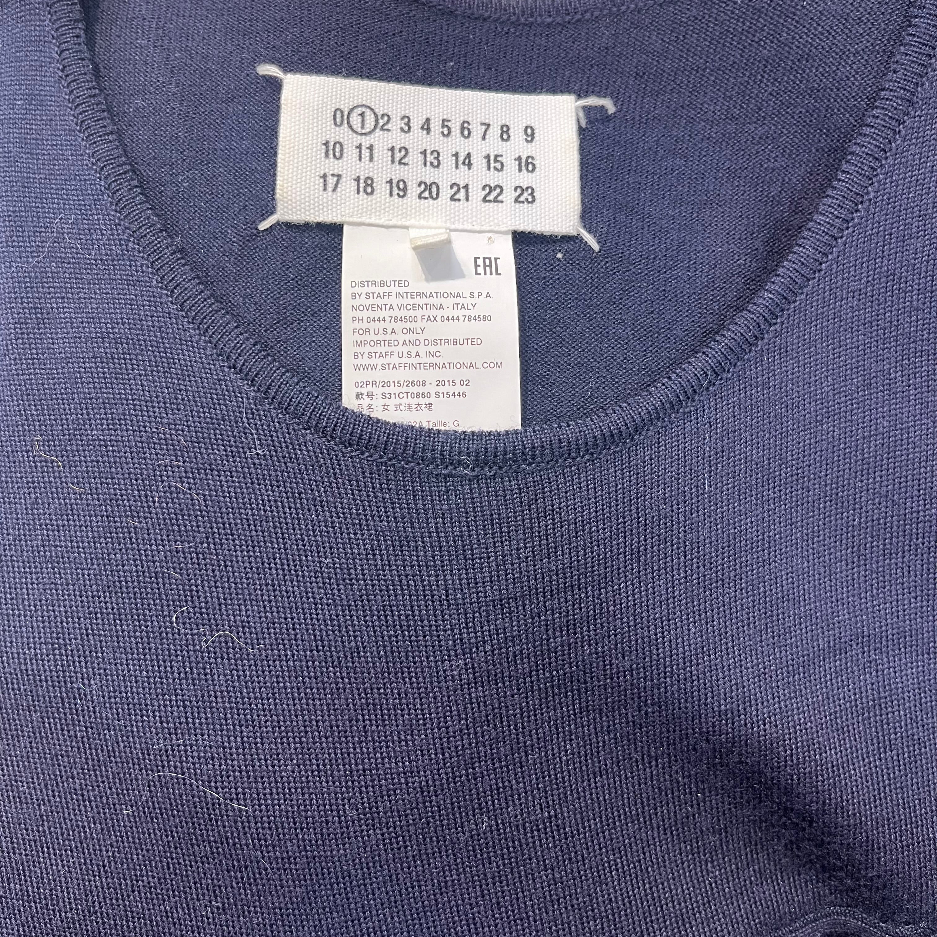 Maison Margiela/LS Dress/1/Wool/BLU/ribbed dress view 3