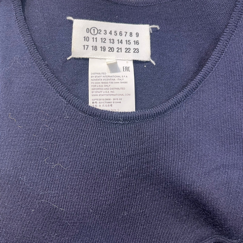 Maison Margiela/LS Dress/1/Wool/BLU/ribbed dress