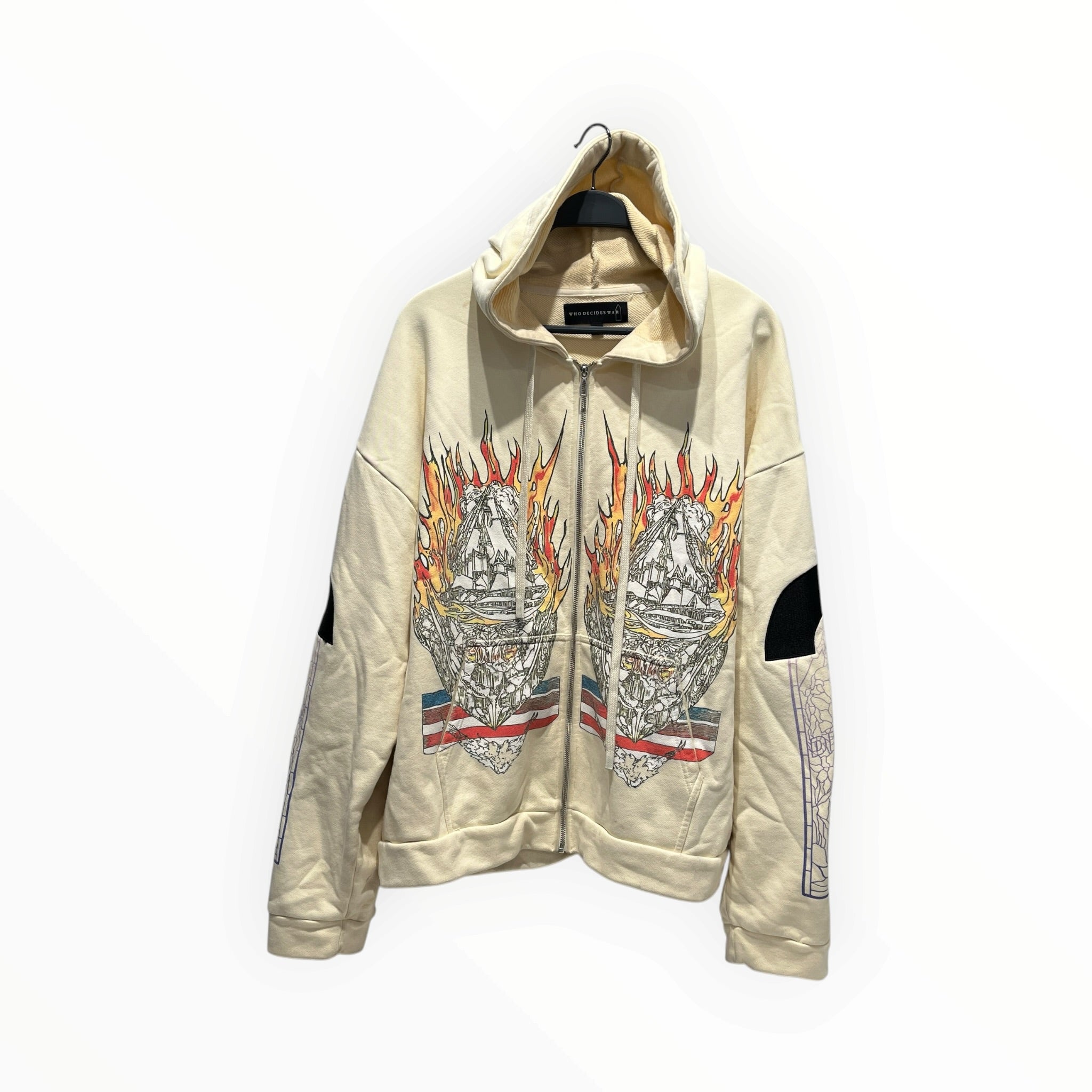WHO DECIDES WAR/Zip Up Hoodie/L/Cotton/CRM/Engulfed Memories Hoodie view 1