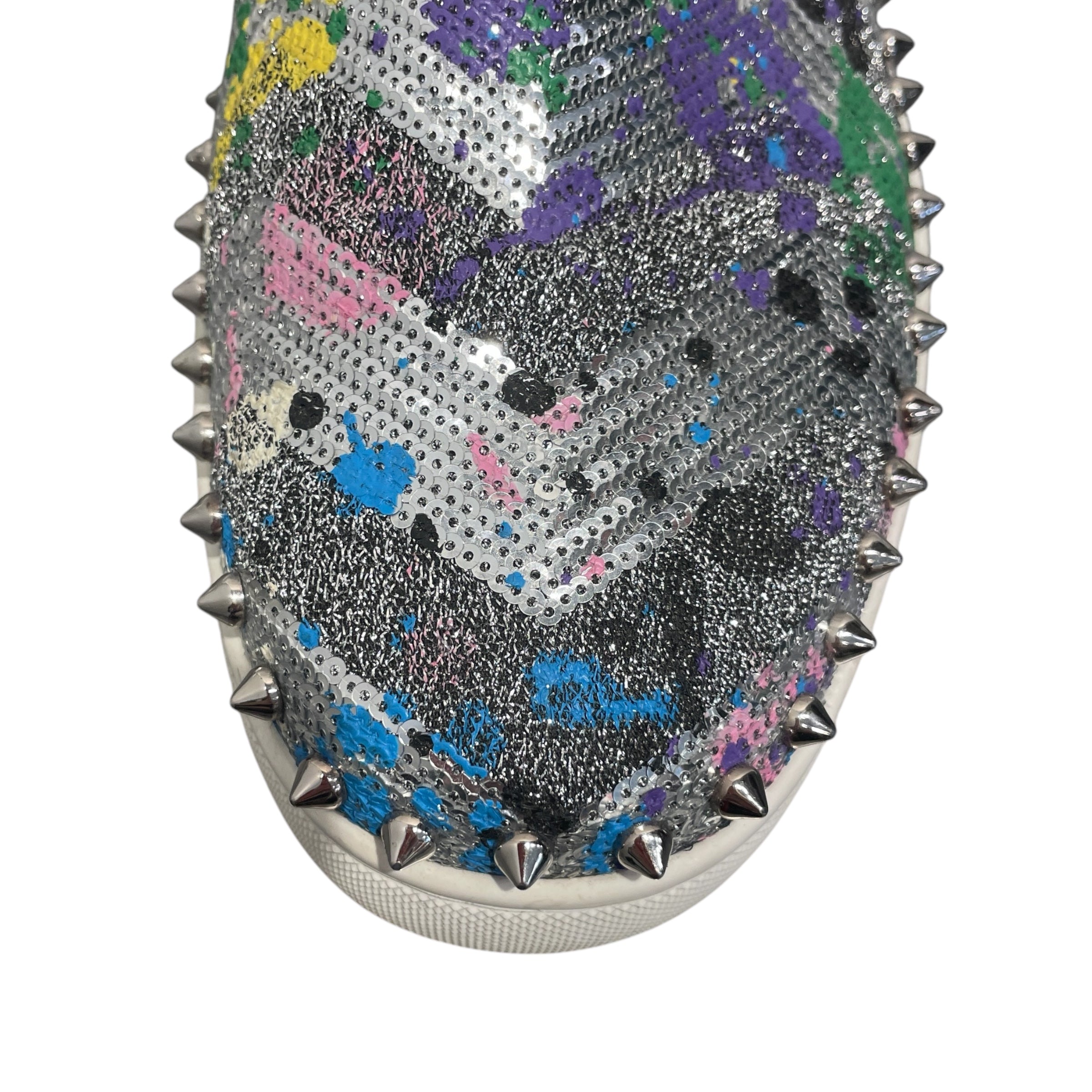 Christian Louboutin/Dress Shoes/US 9/All Over Print/Leather/MLT/STUDDED SEQUIN METALLIC view 3