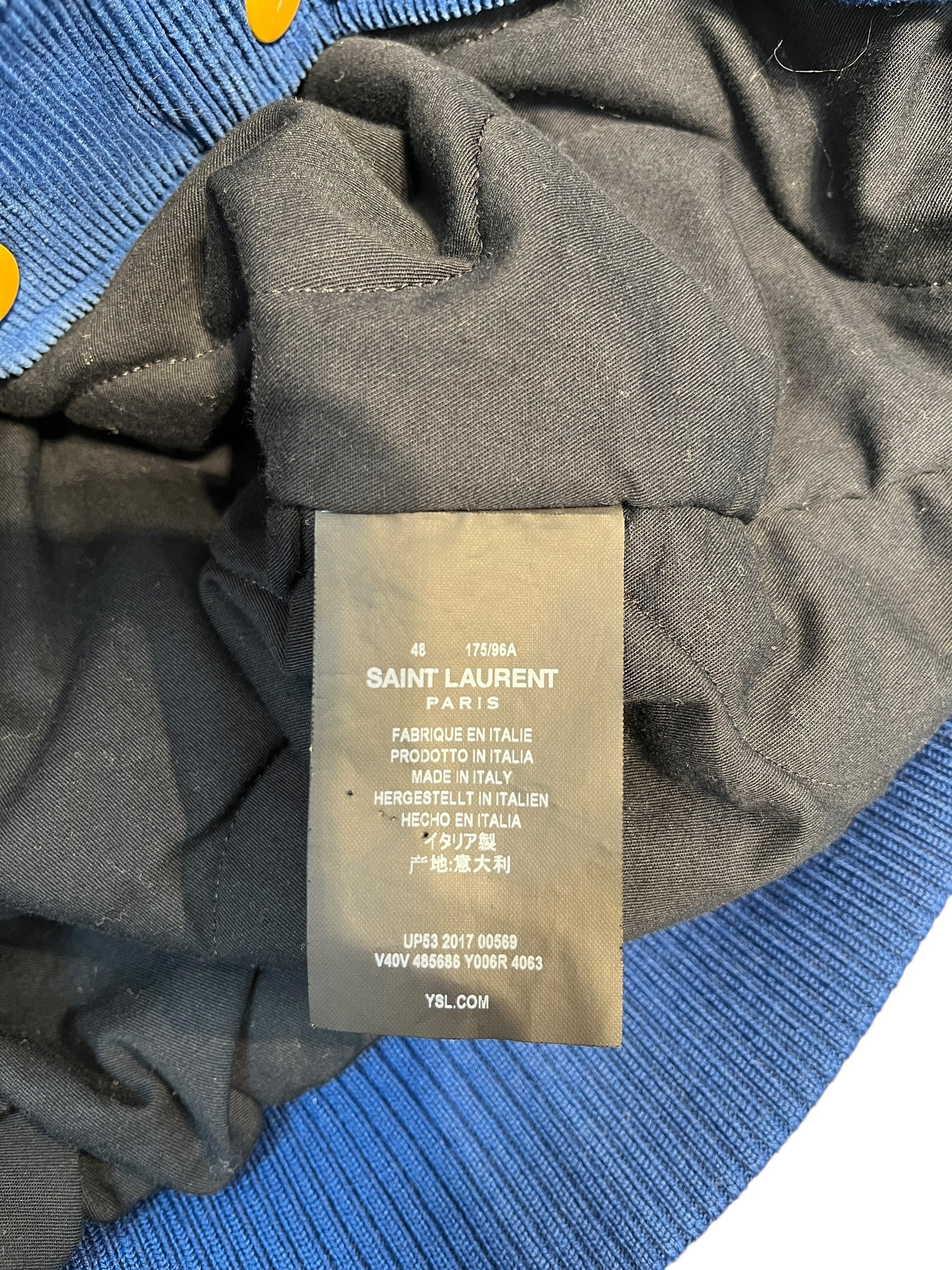 SAINT LAURENT/Souvenir Jkt/48/Cotton/BLU/JE T'AIME TEDDY JCKT/CORDUROY view 4