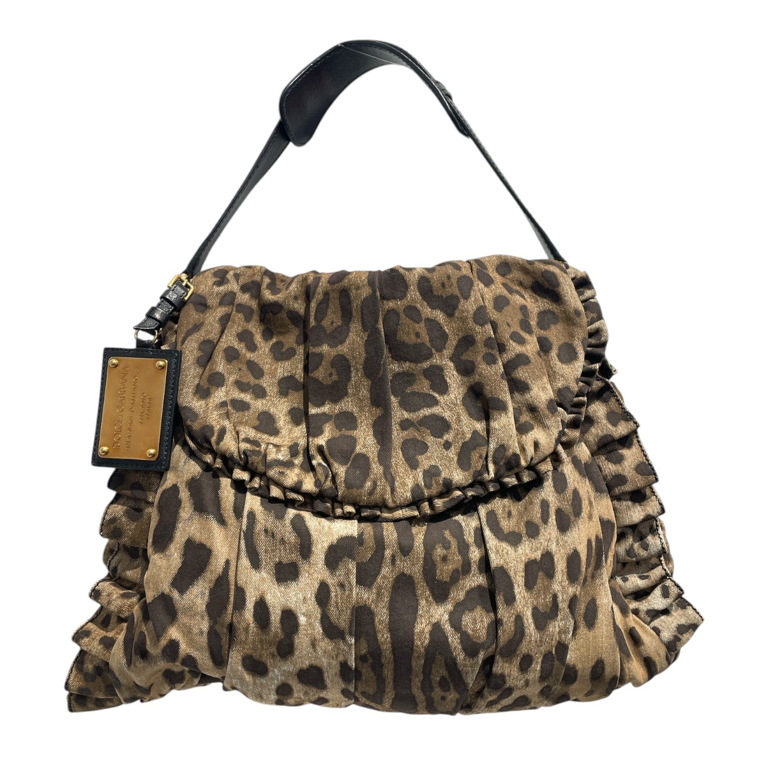 DOLCE&GABBANA/Hand Bag/Leopard/Cotton/BRW/LEOPARD FOLD OVER BAG view 1